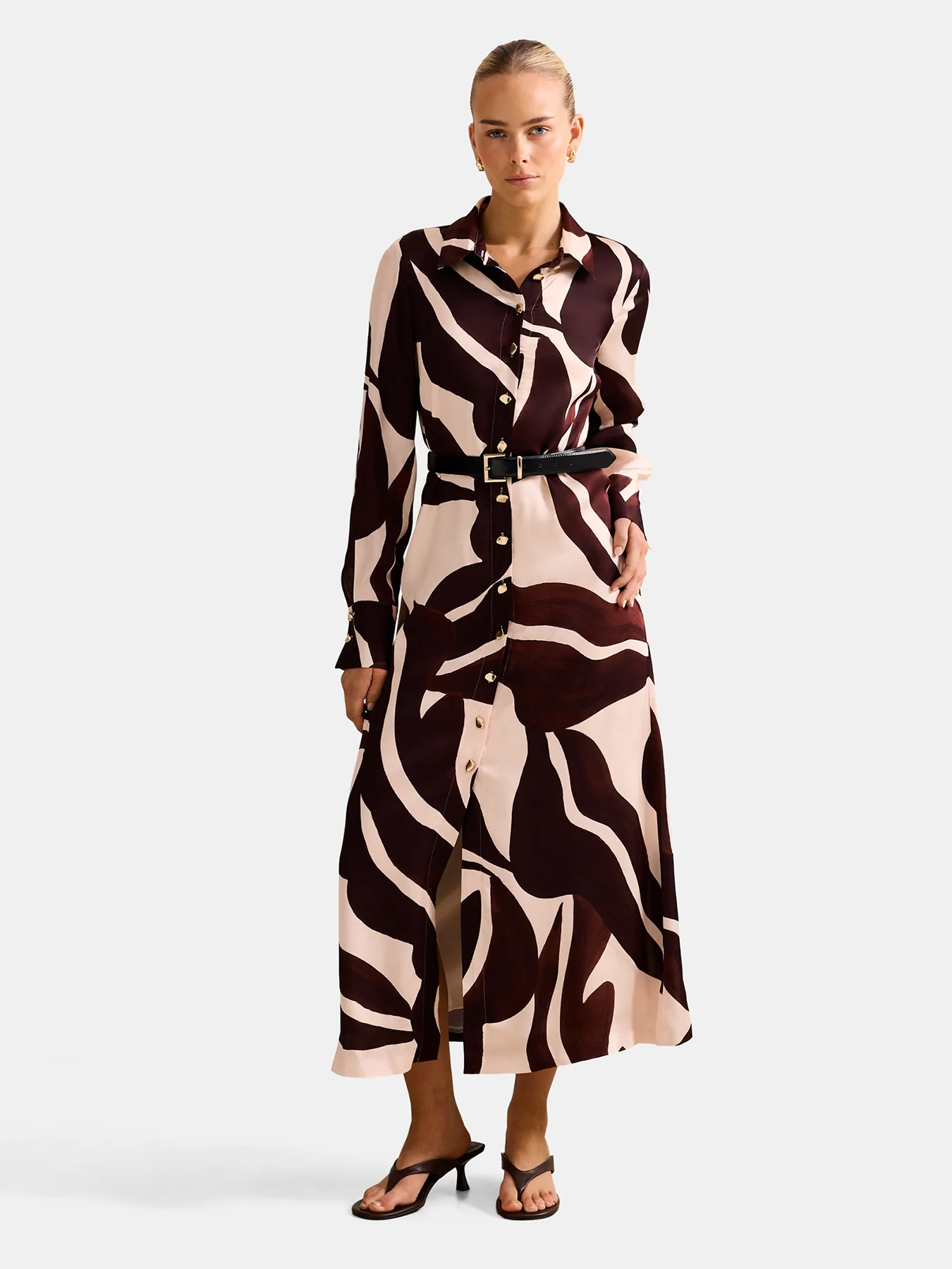 Elliana Printed Satin Midi Dress - Image 2