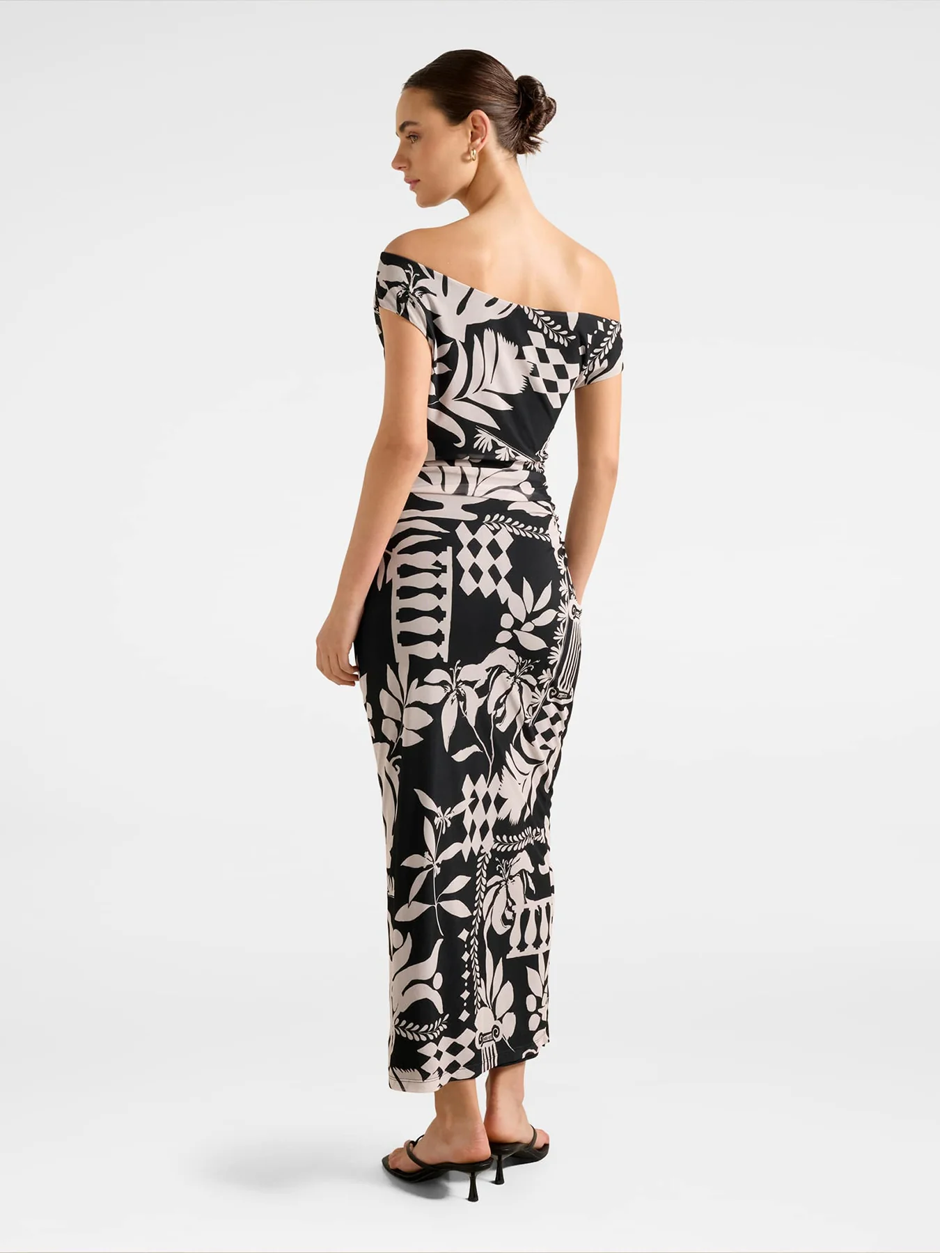 Gisella Tipped Mesh Fit And Flare Midi Dress Multi - Image 3