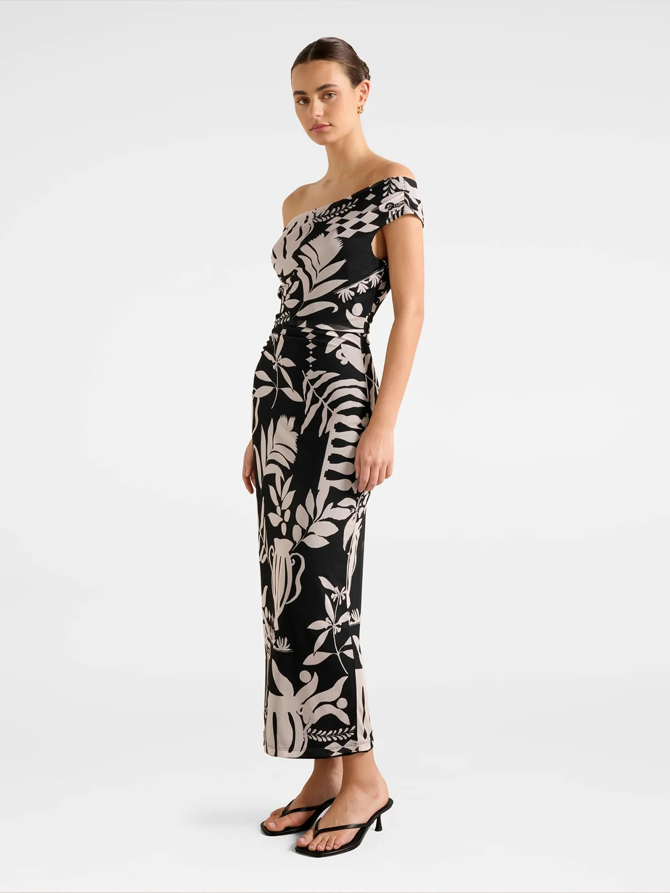 Gisella Tipped Mesh Fit And Flare Midi Dress Multi - Image 5