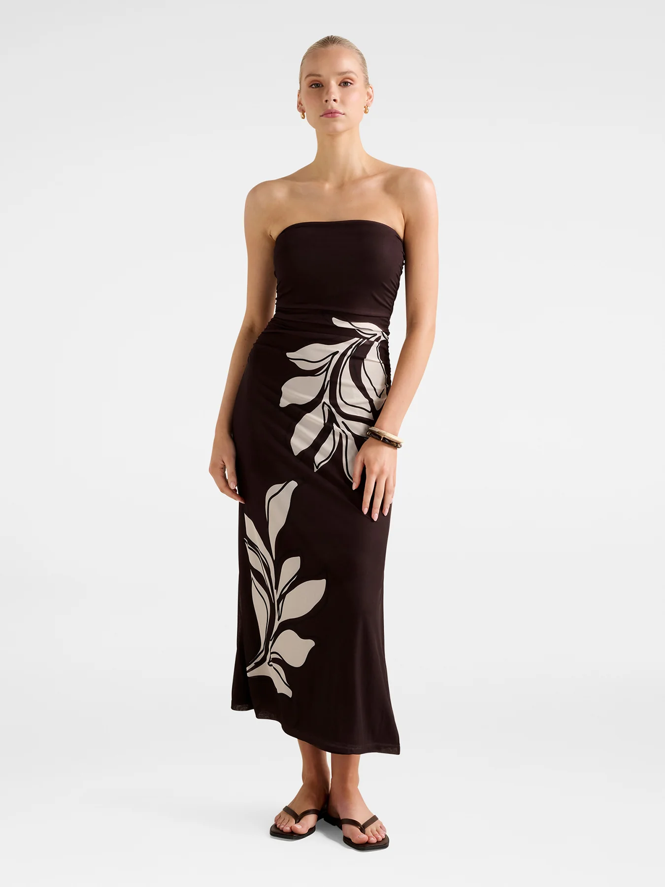 Mimi Mesh Ruched Midi Dress - Image 2