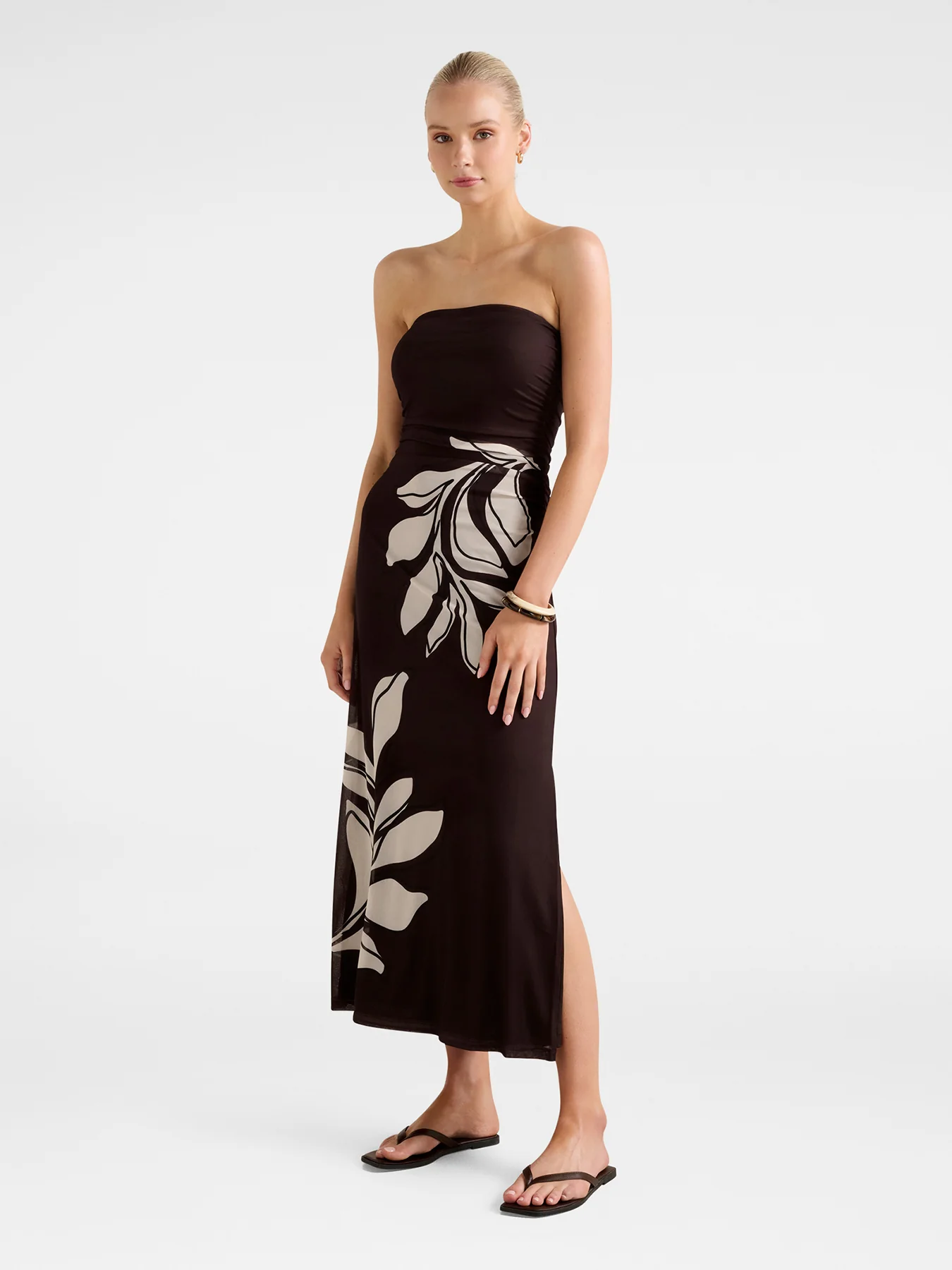 Mimi Mesh Ruched Midi Dress - Image 5