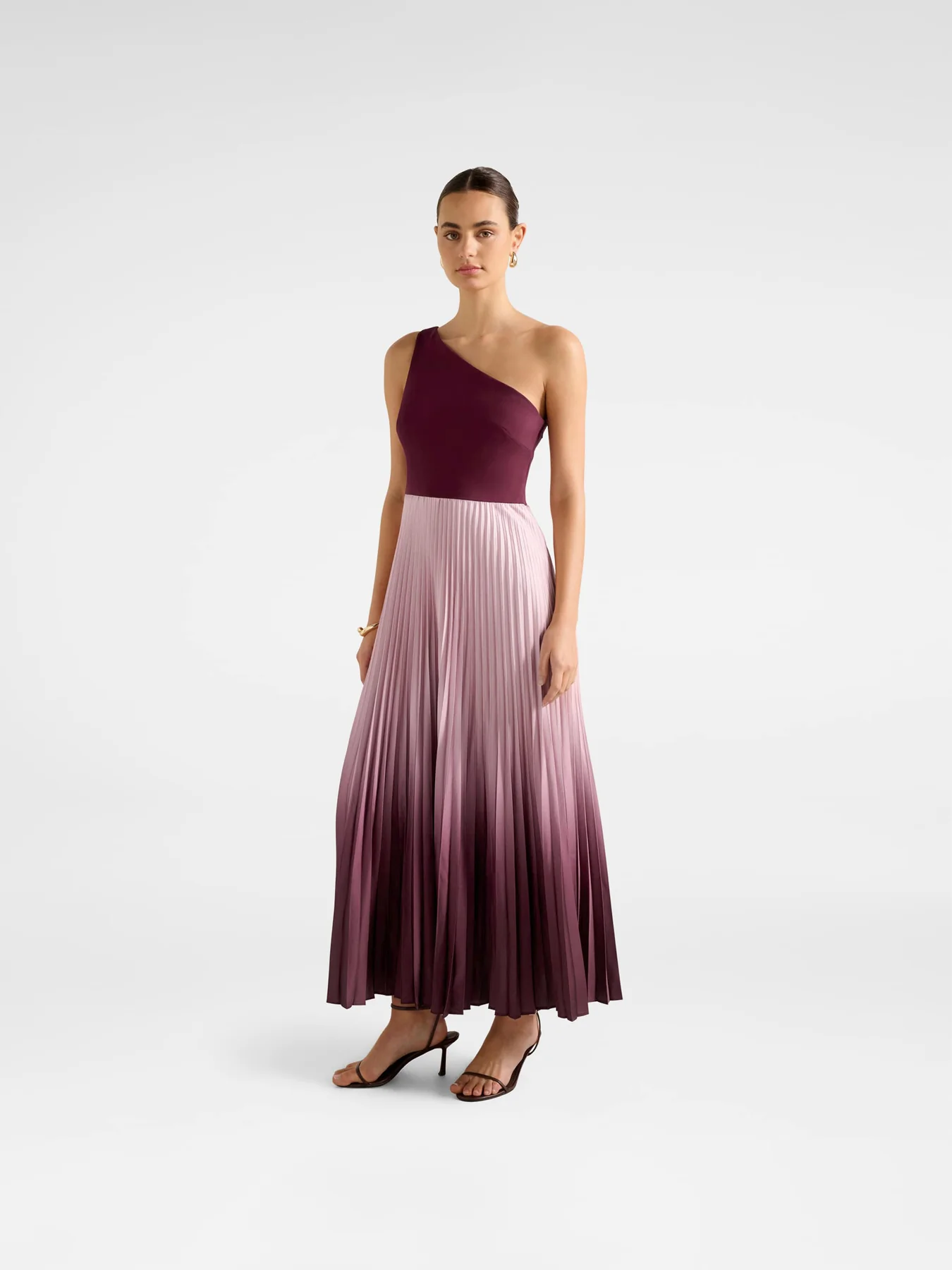Olena One Shoulder Pleated Midi Dress - Image 5