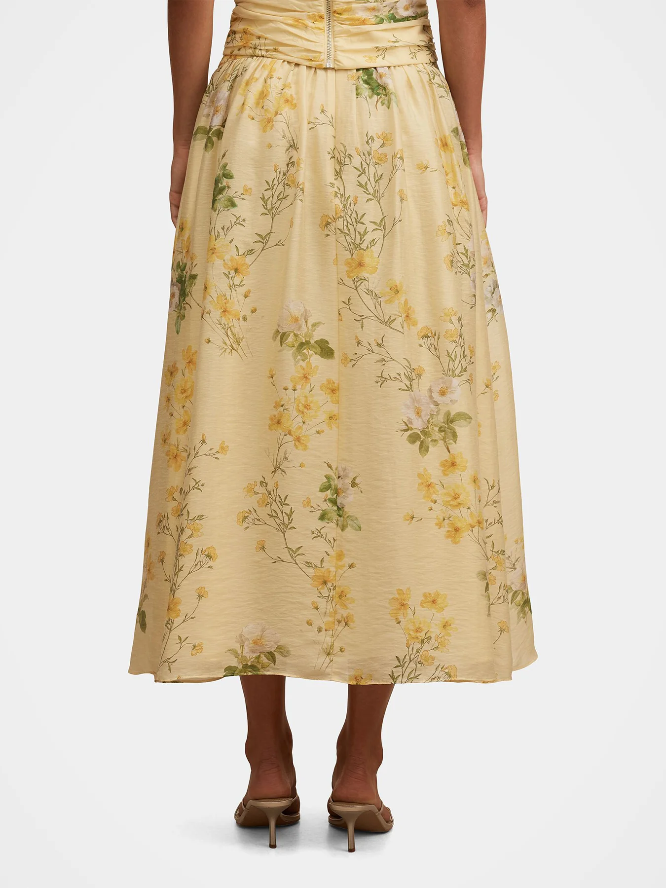 Palmer Pleated Skirt Printed Yellow - Image 3