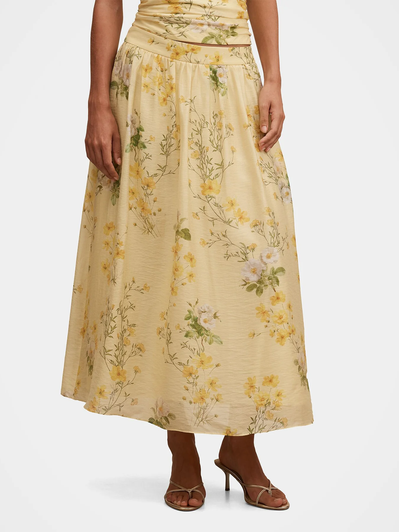 Palmer Pleated Skirt Printed Yellow - Image 4