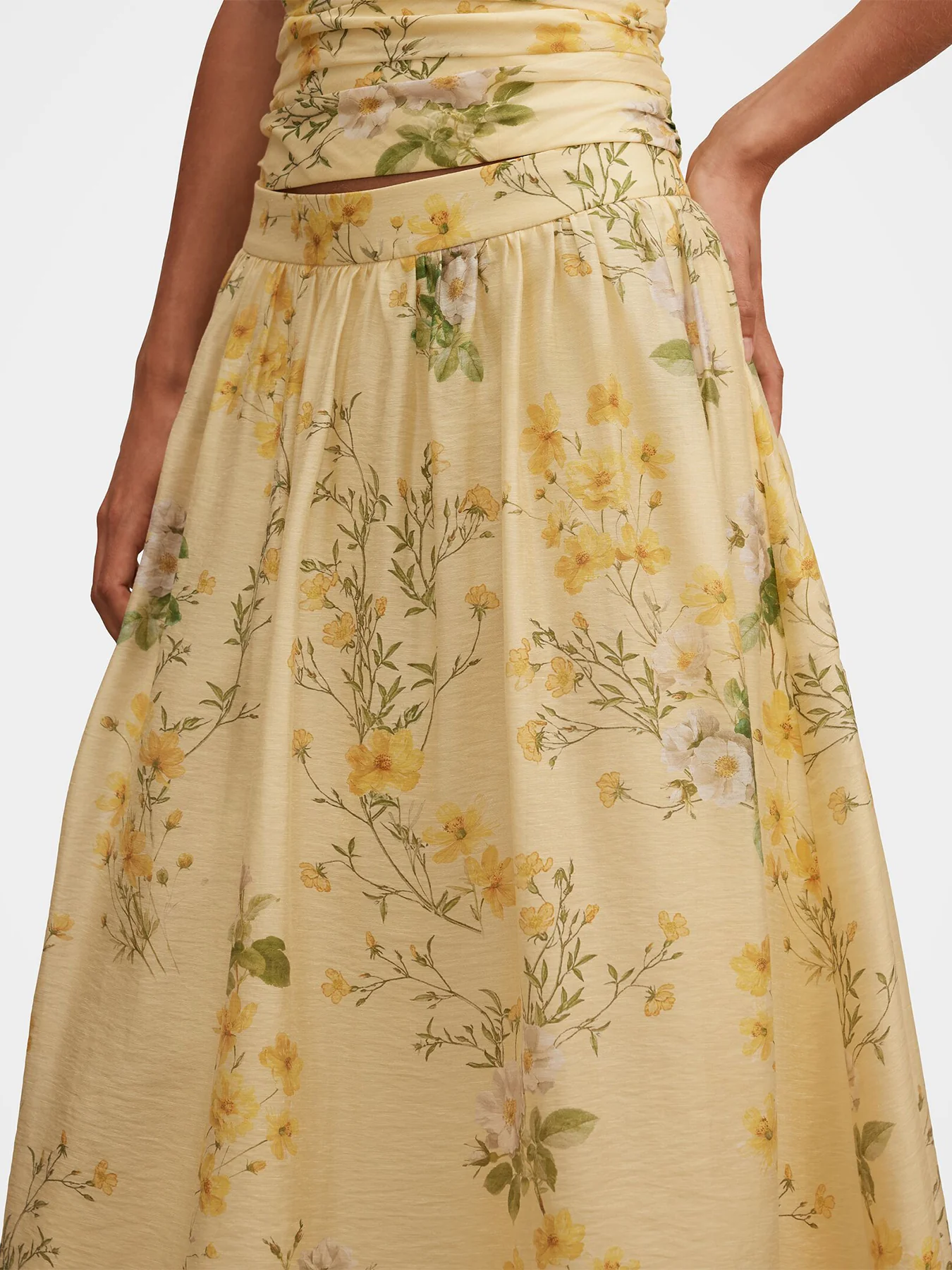 Palmer Pleated Skirt Printed Yellow - Image 5