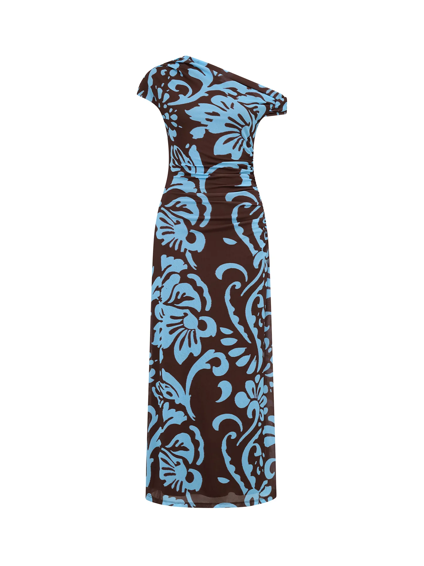 Paris Draped Mesh Midi Dress Multi