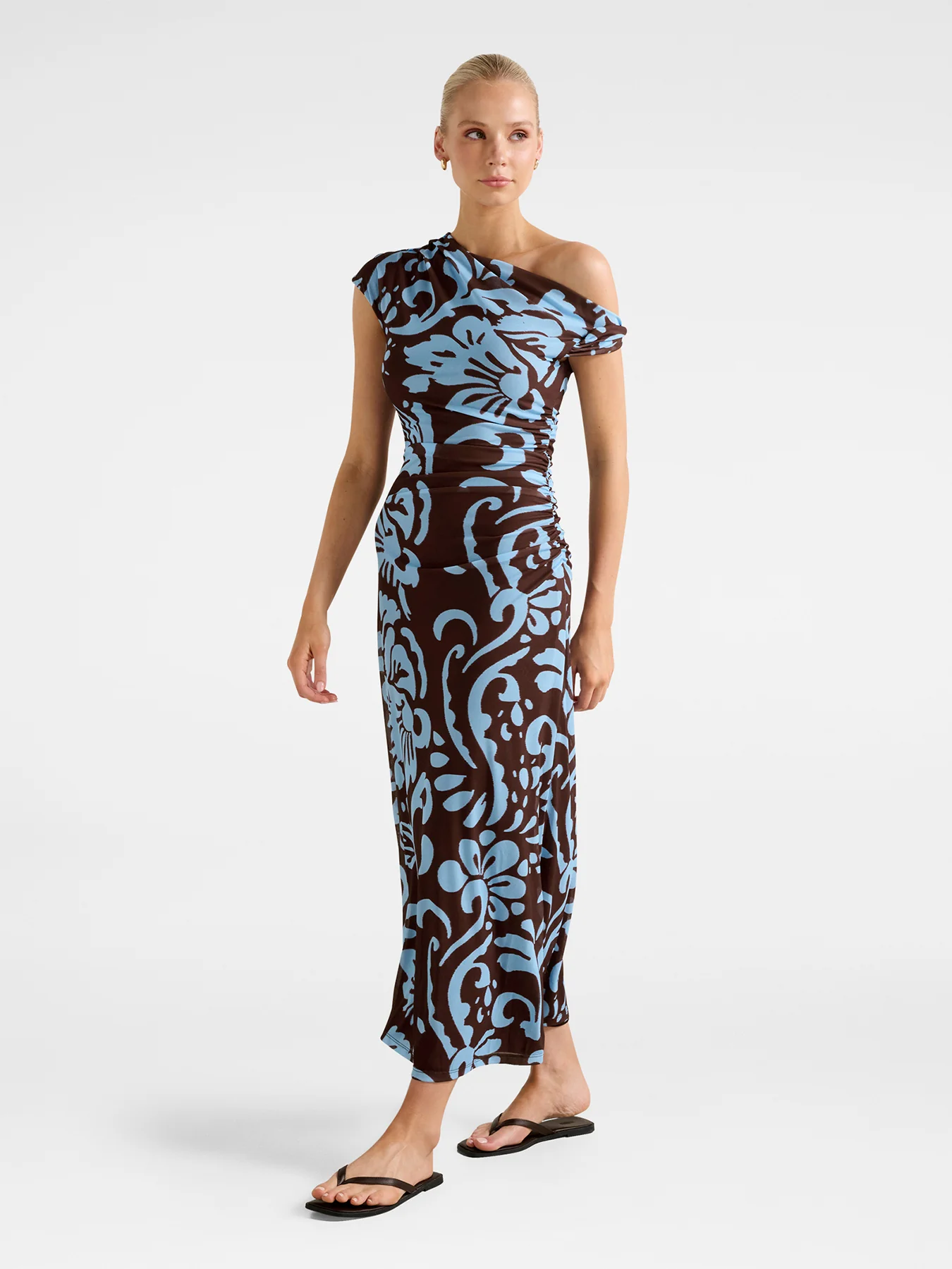 Paris Draped Mesh Midi Dress Multi - Image 4