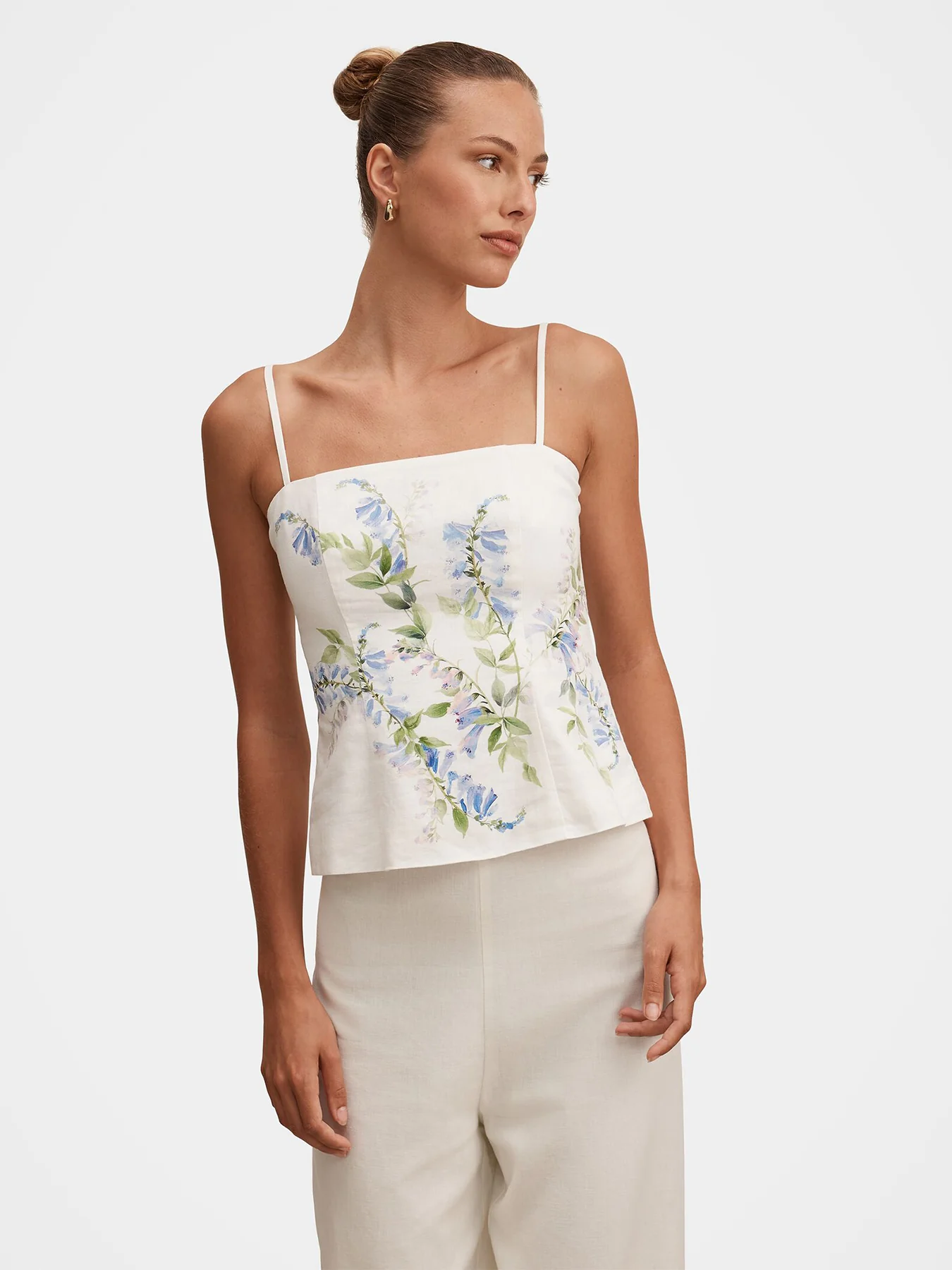 Soleil Floral Print Top White - Image 4