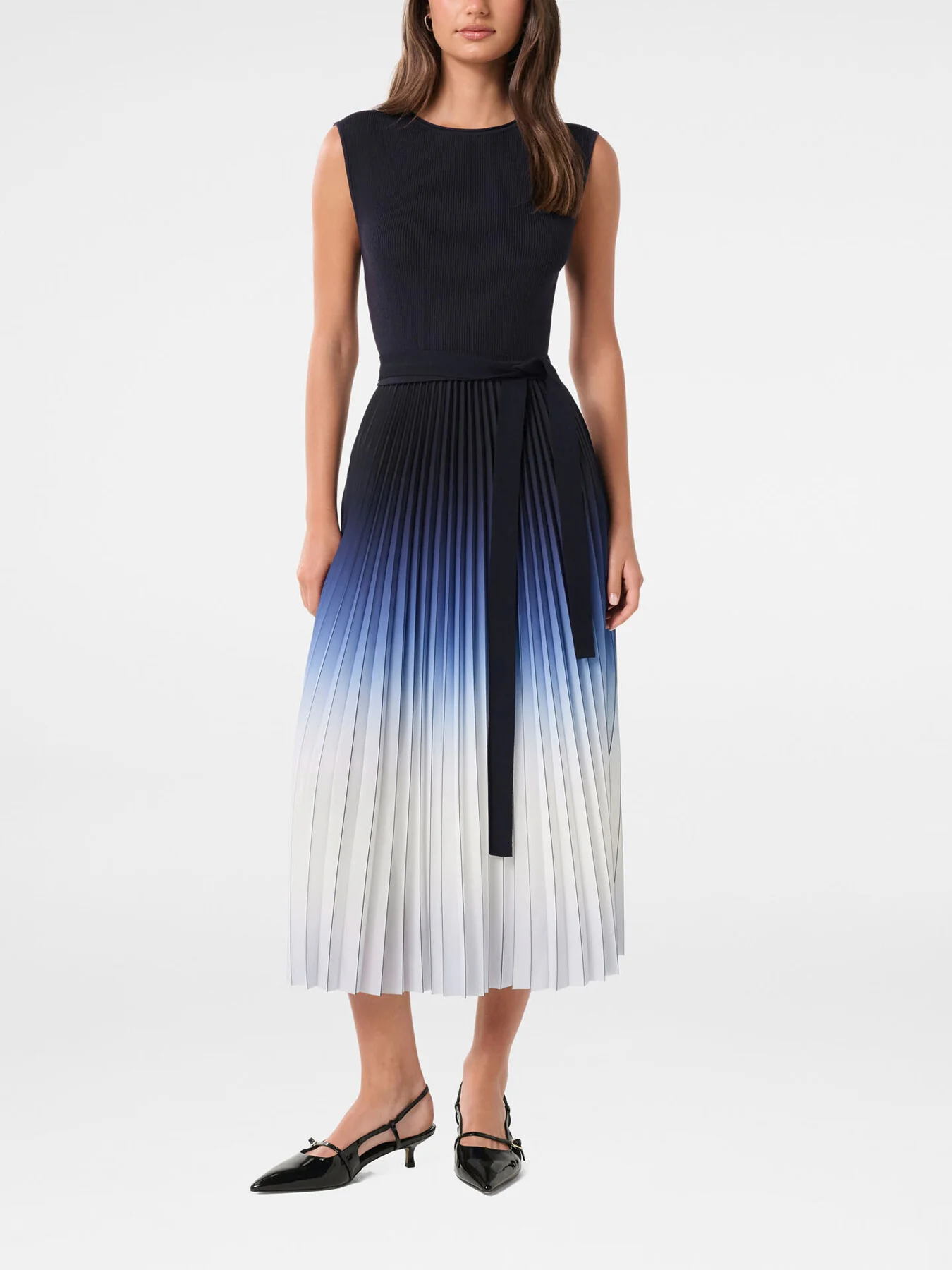 Elara Ombre Pleated Midi Dress - Image 2