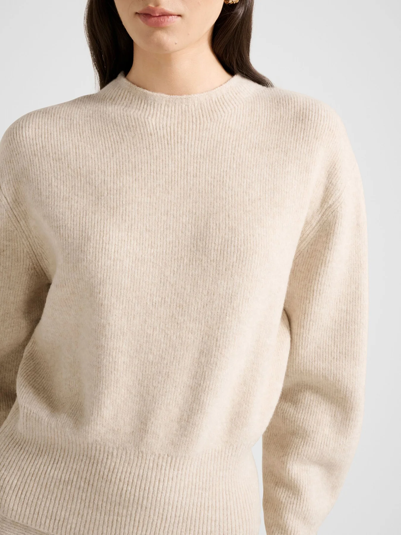 Cora Cinched Hem Knitted Sweater Nude - Image 5
