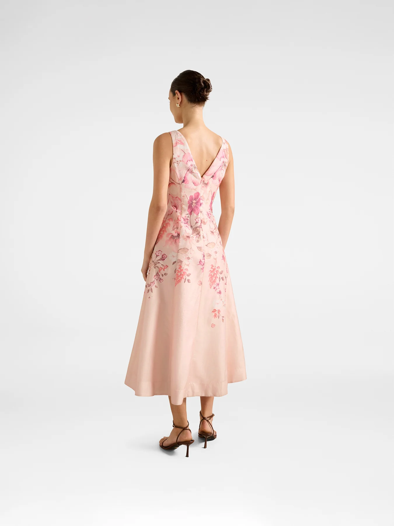 Aubrey Sleeveless Printed Midi Dress Pink - Image 3