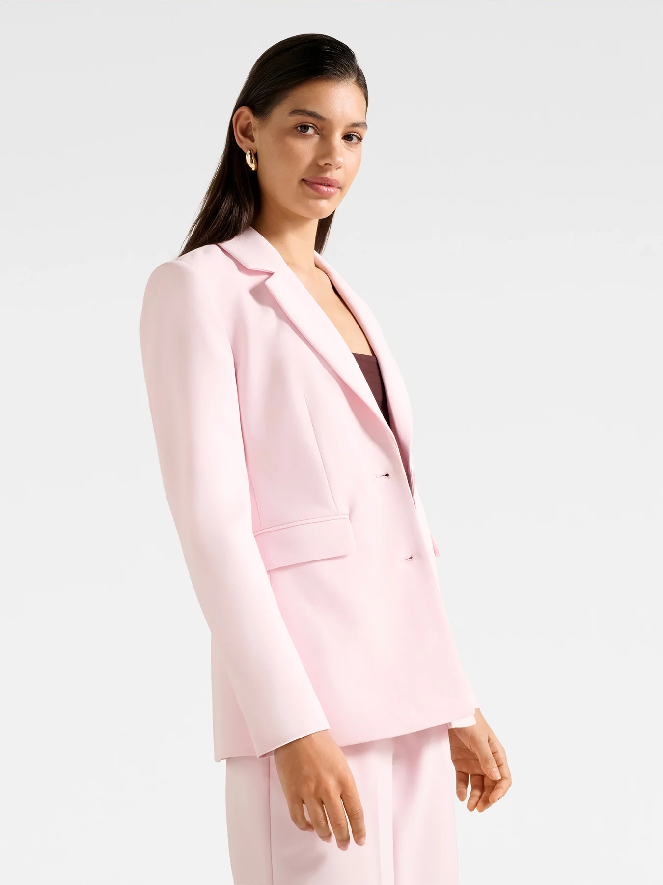 Haisley Nipped Waist Blazer Pink - Image 3