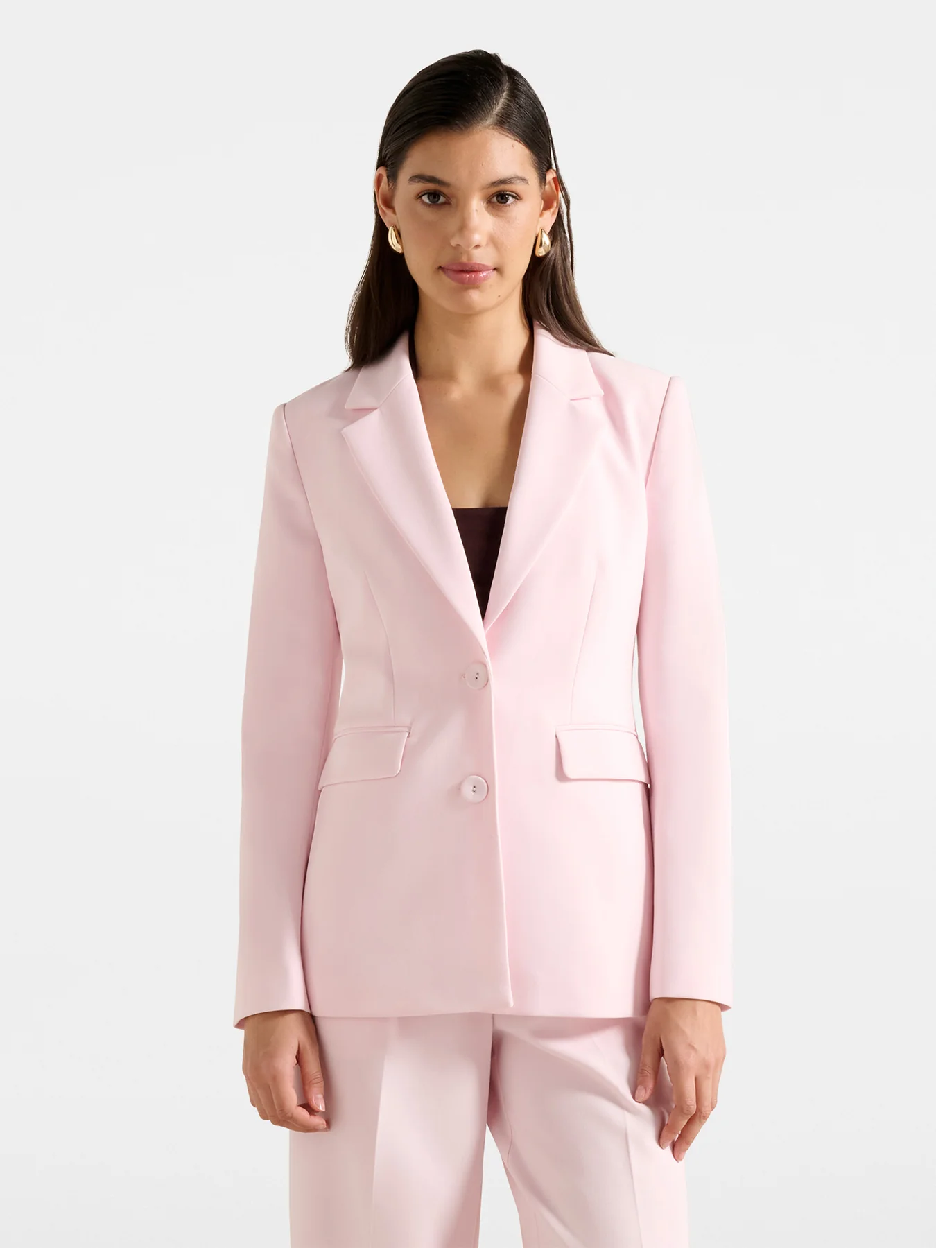 Haisley Nipped Waist Blazer Pink - Image 4