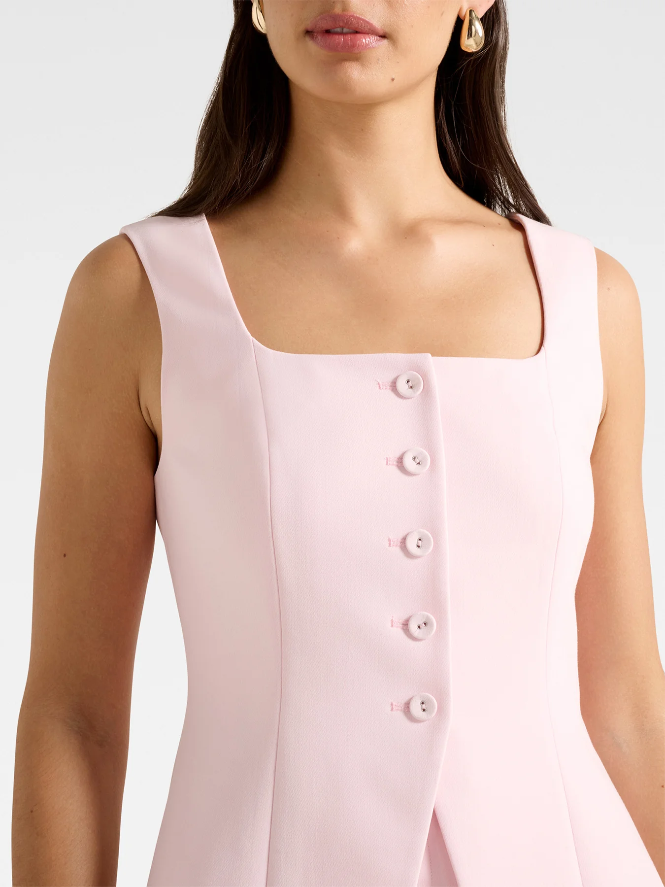 Haisley Square Neck Waistcoat Pink - Image 5