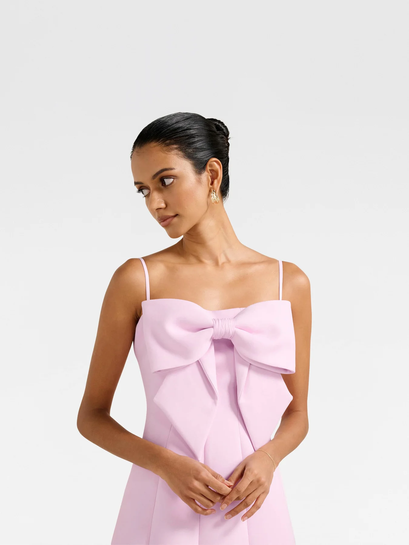 Hayley Petite Bow Front Mini Dress - Image 5