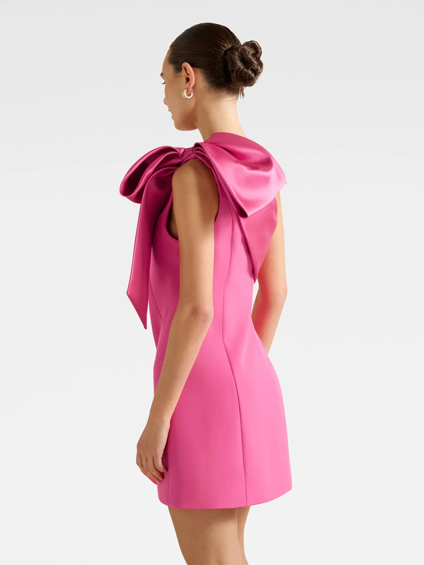Holly Asymmetrical Bow Mini Dress - Image 3