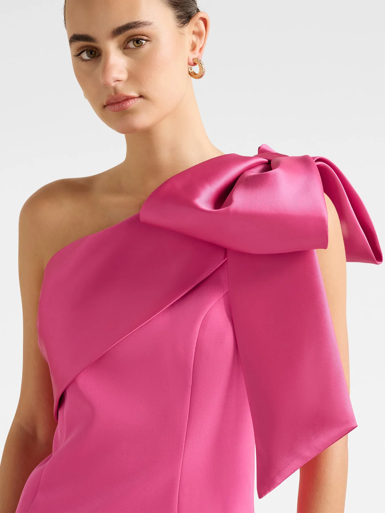 Holly Asymmetrical Bow Mini Dress - Image 5