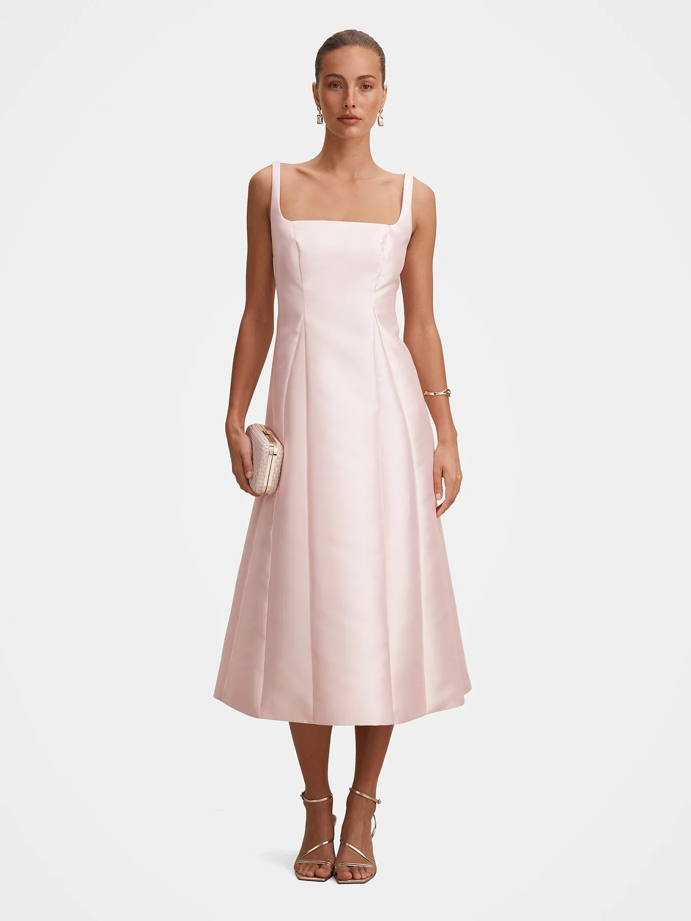 Kayla Satin Midi Dress Pink - Image 2