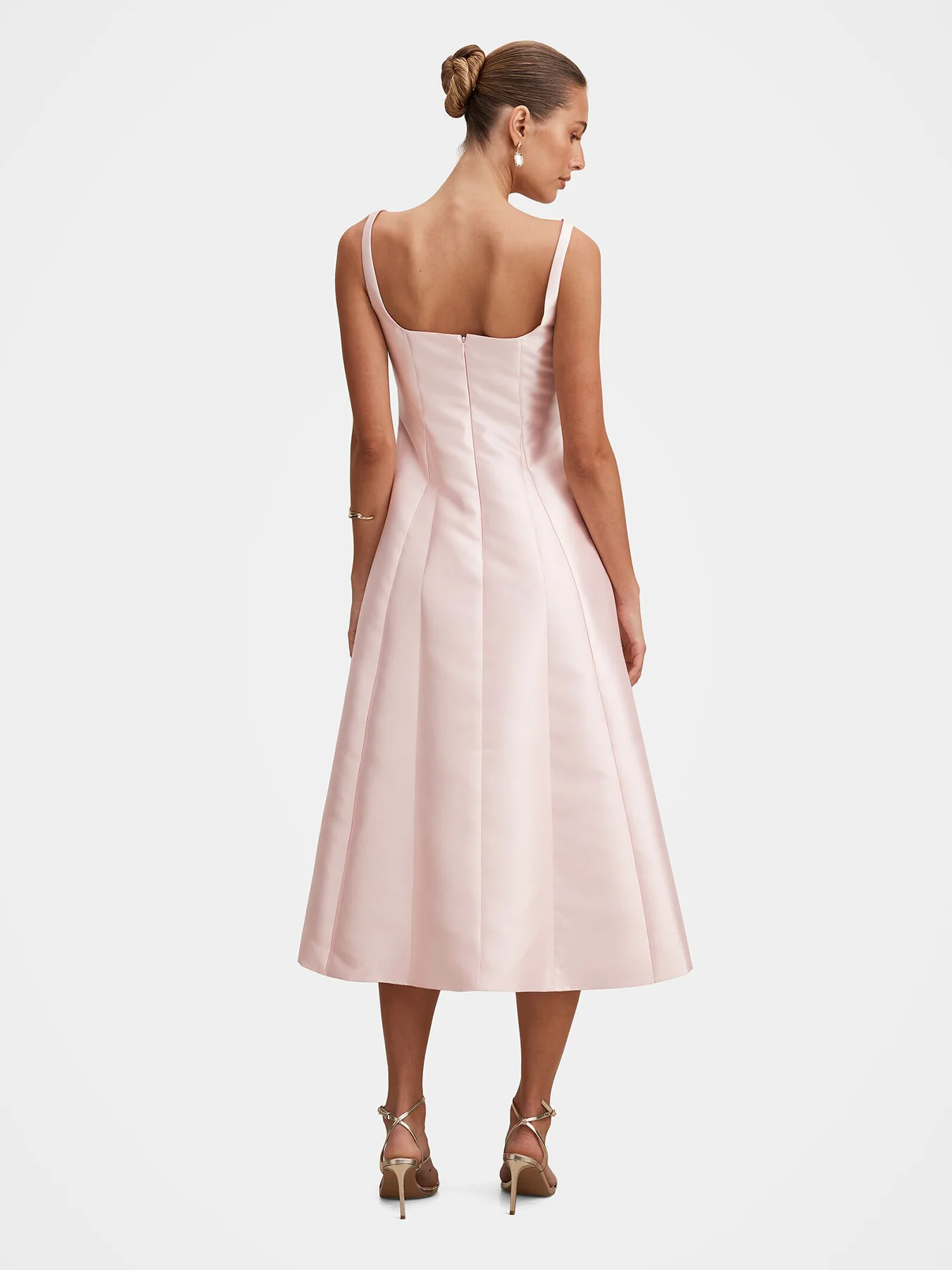 Kayla Satin Midi Dress Pink - Image 5
