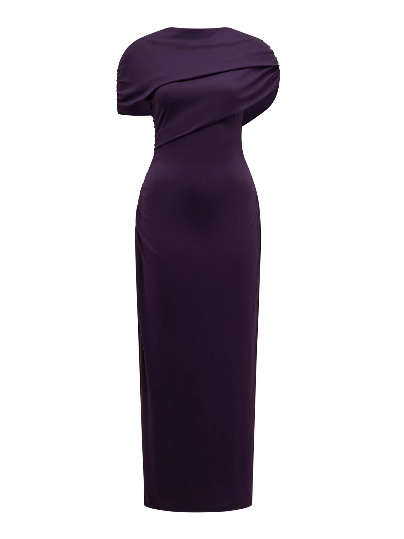 Kori Draped Midi Dress Purple