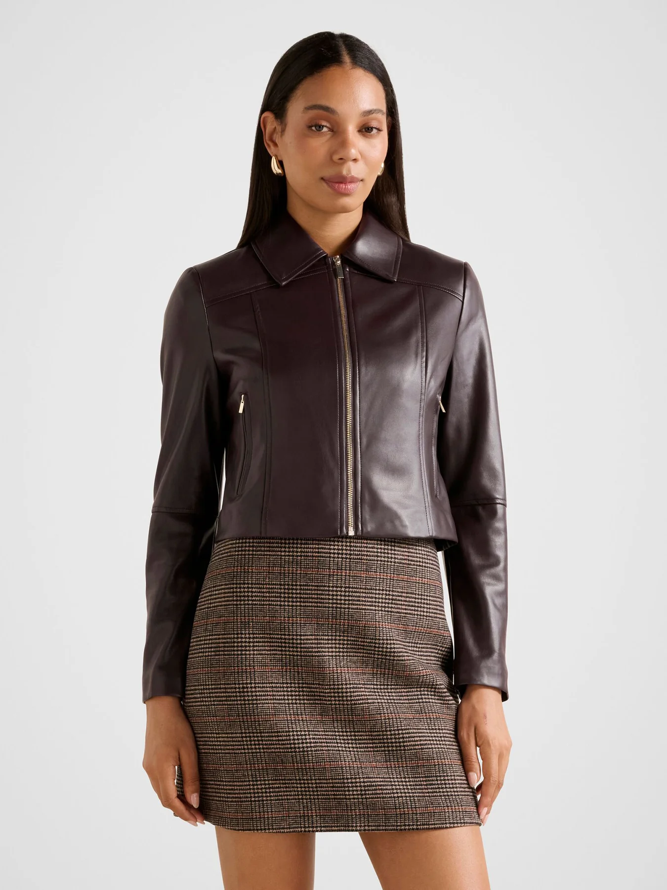 Addison Vegan Leather Jacket Red - Image 4