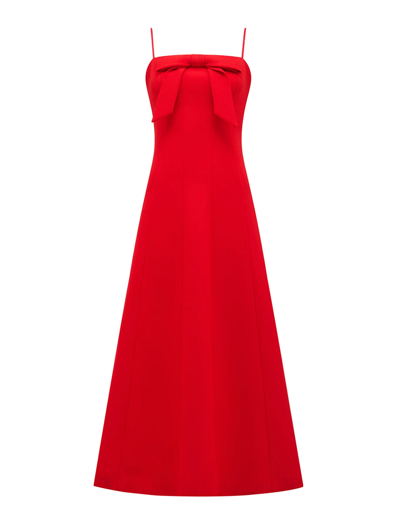 Harlow Bow Front Midi Dress Red