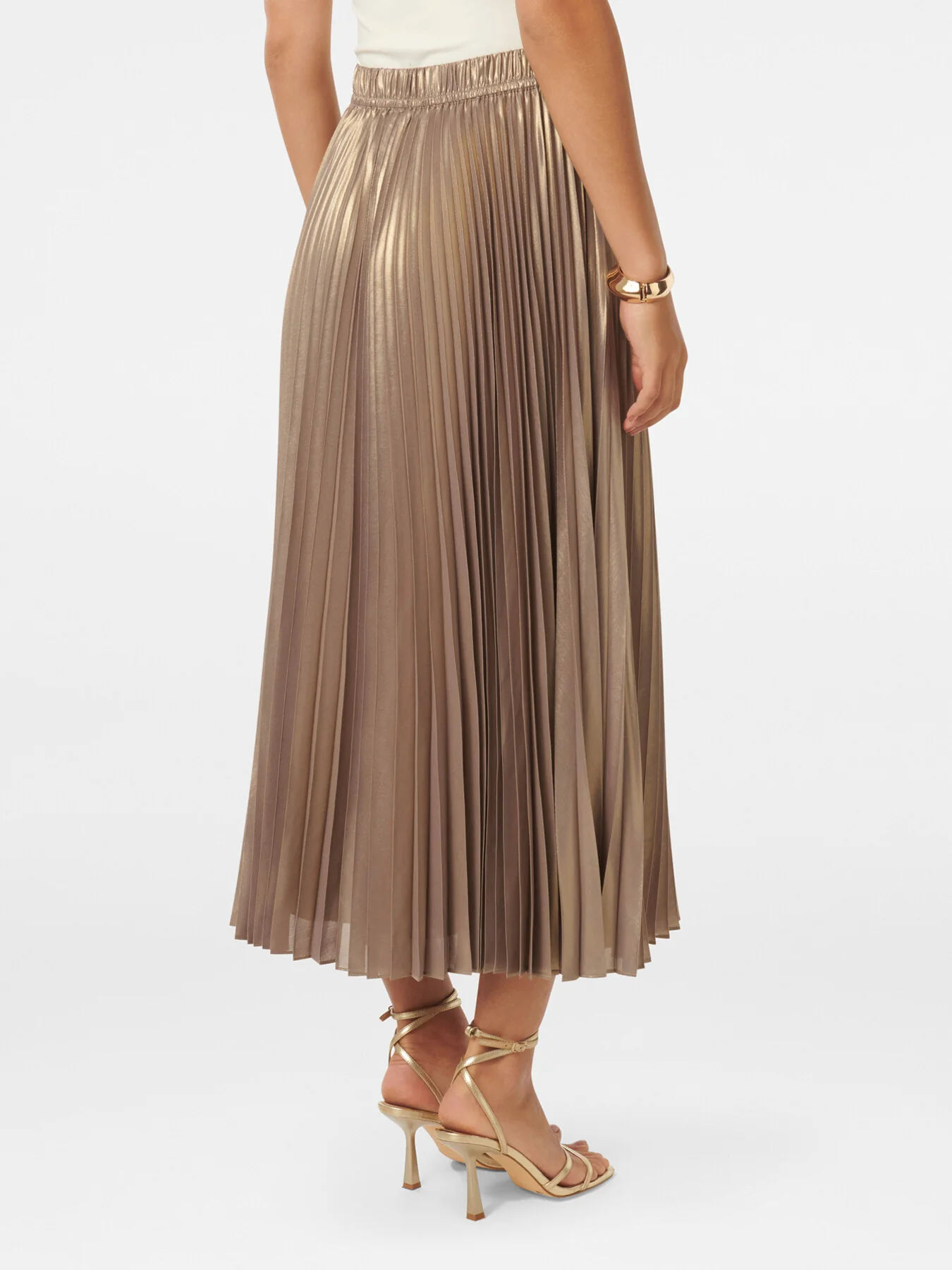 Estella Metallic Pleated Maxi Skirt - Image 3