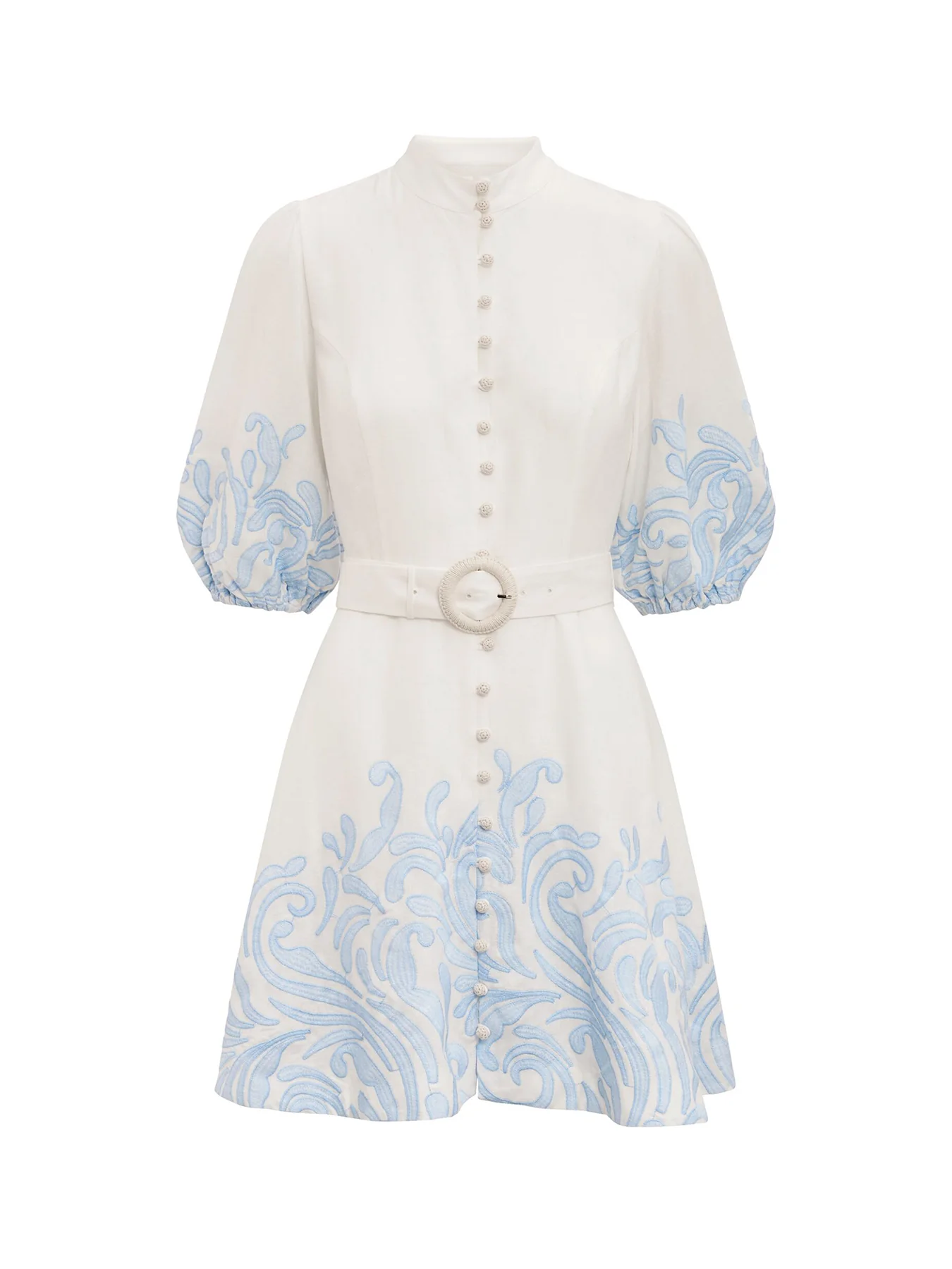 Eva Embroidered Mini Dress White