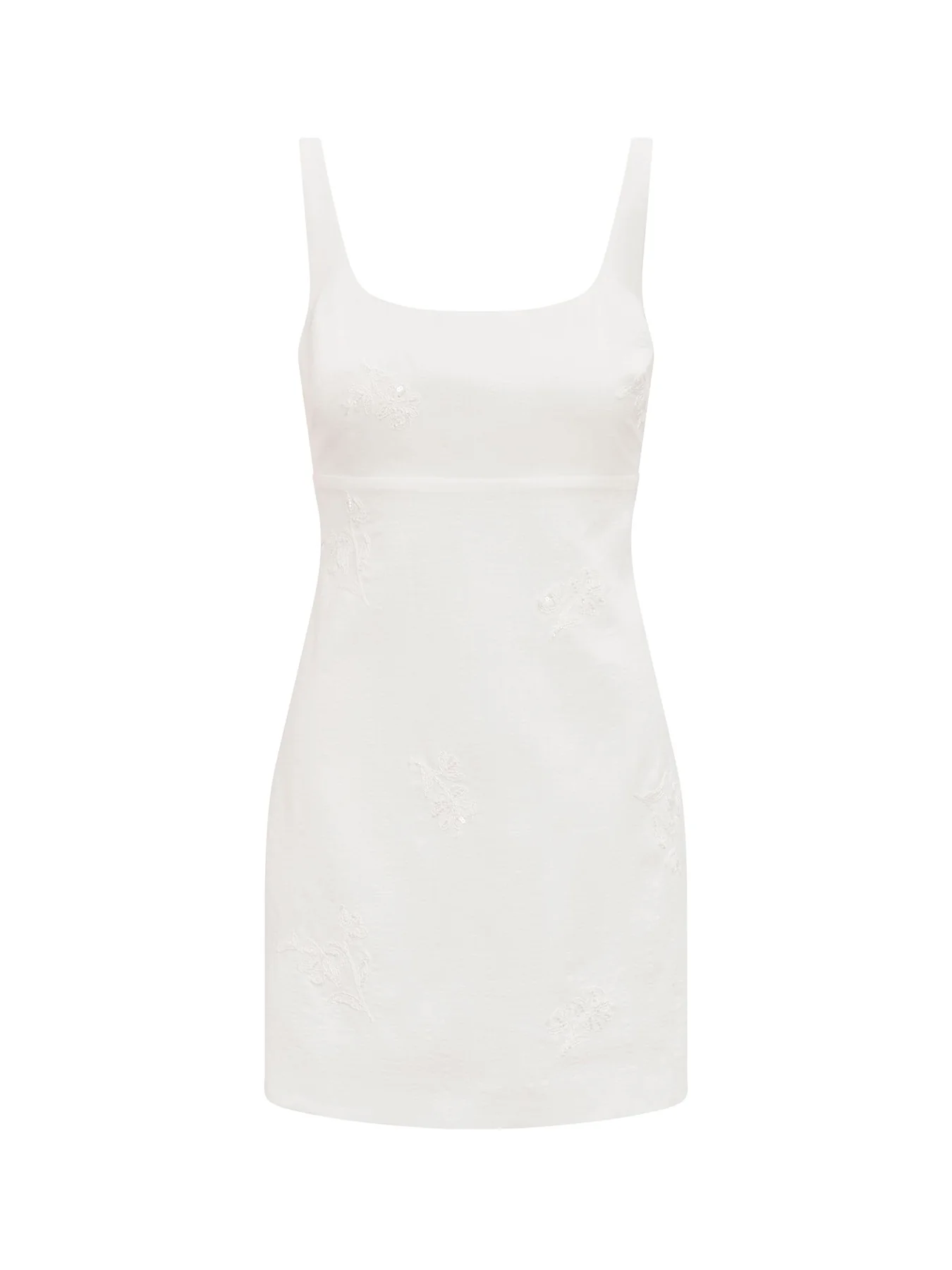 Evangeline Embellished Mini Dress White