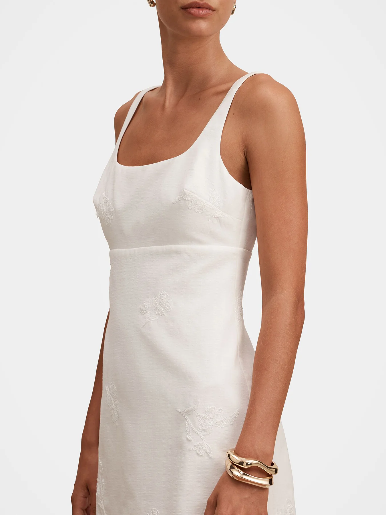 Evangeline Embellished Mini Dress White - Image 5
