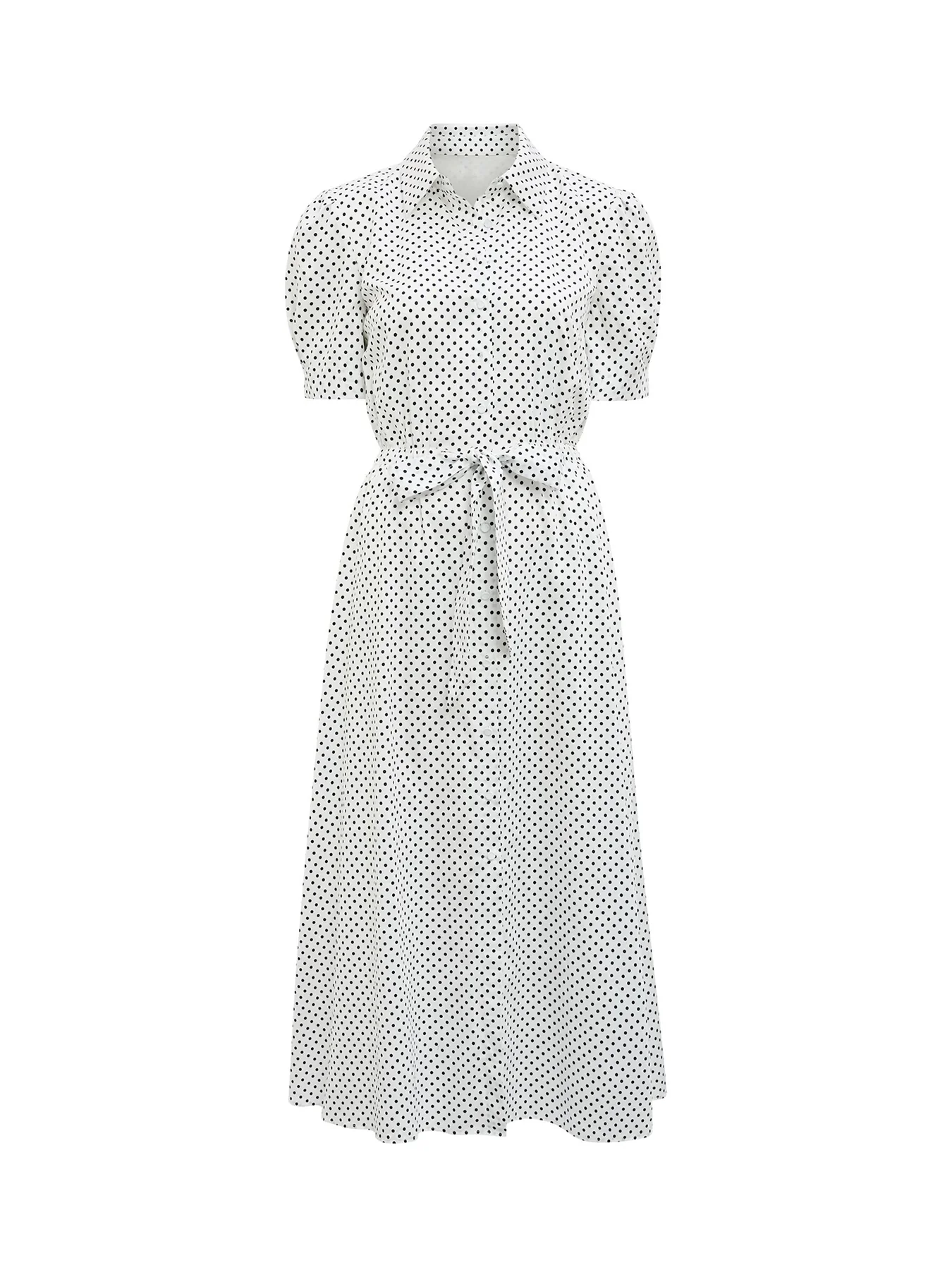 Harper Drawcord Midi Shirt Dress White