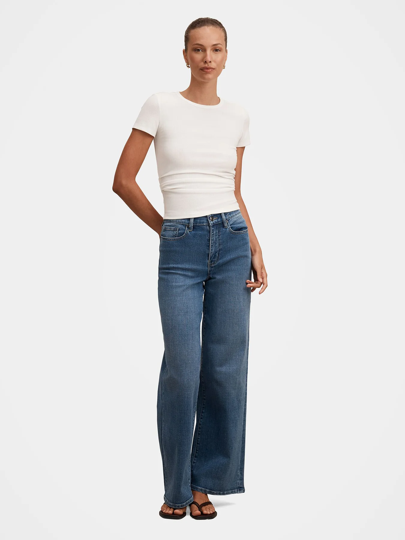 Kelly Tuck Detail T-Shirt White - Image 2