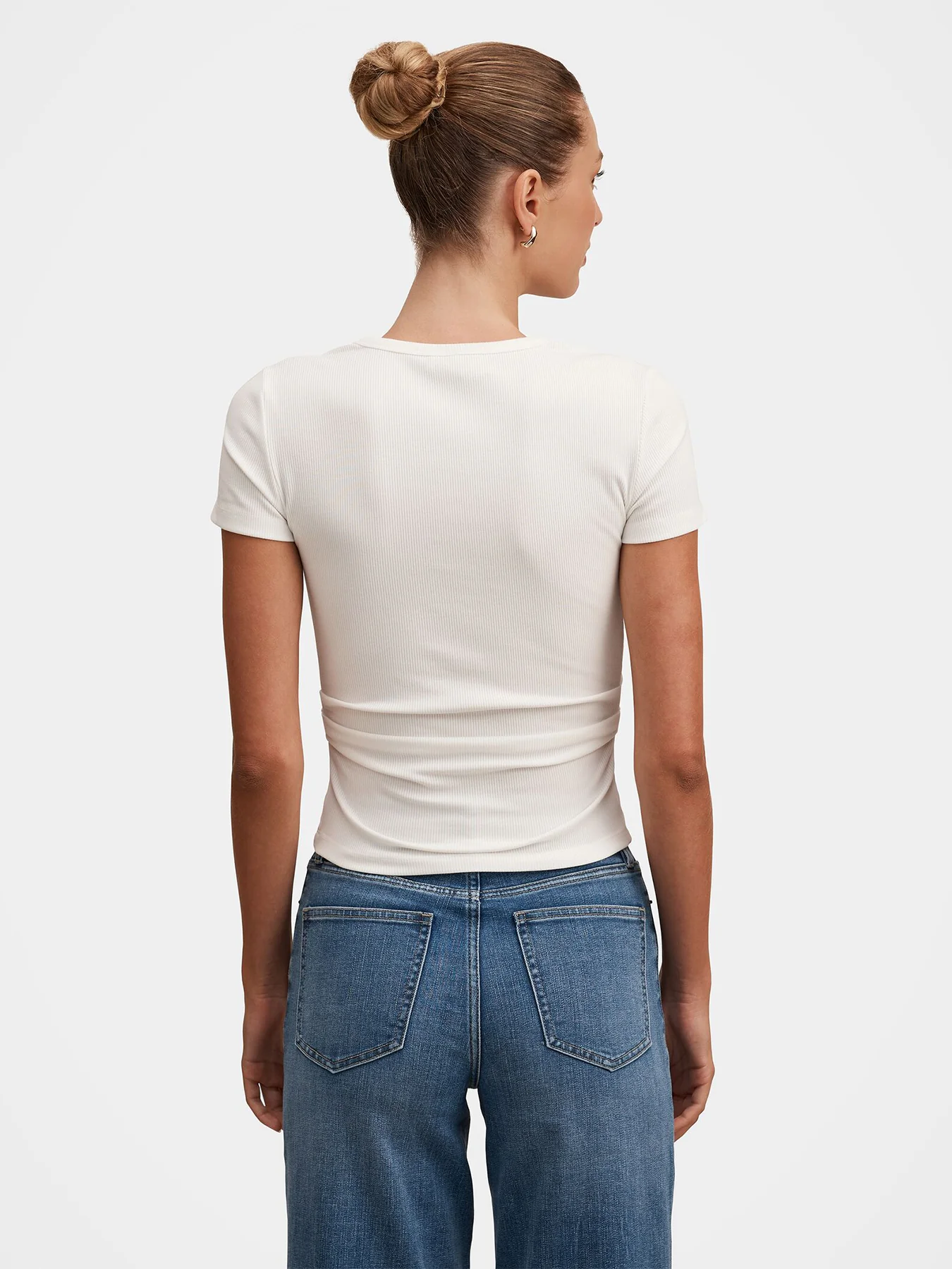 Kelly Tuck Detail T-Shirt White - Image 3