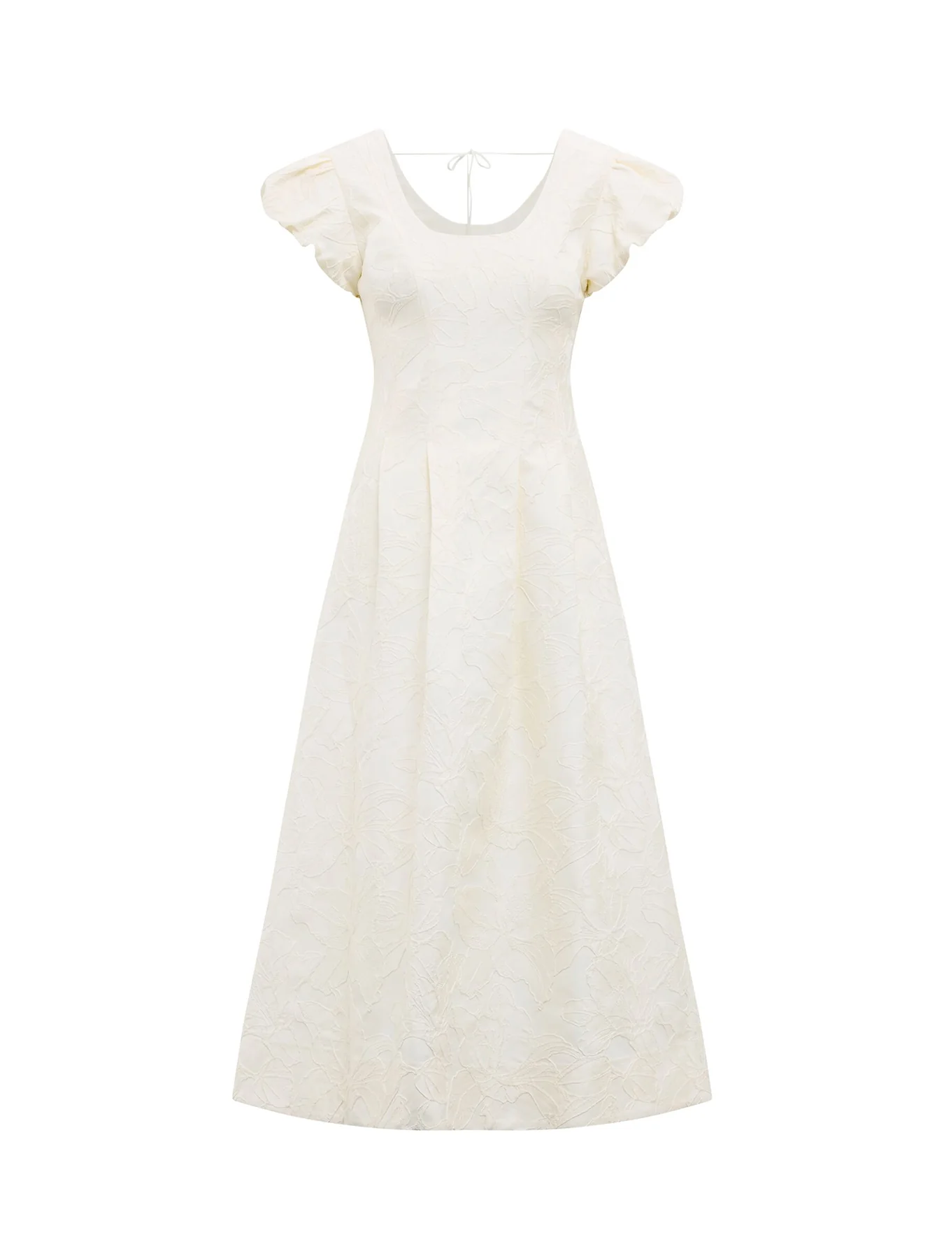 Lily Jacquard Midi Dress White