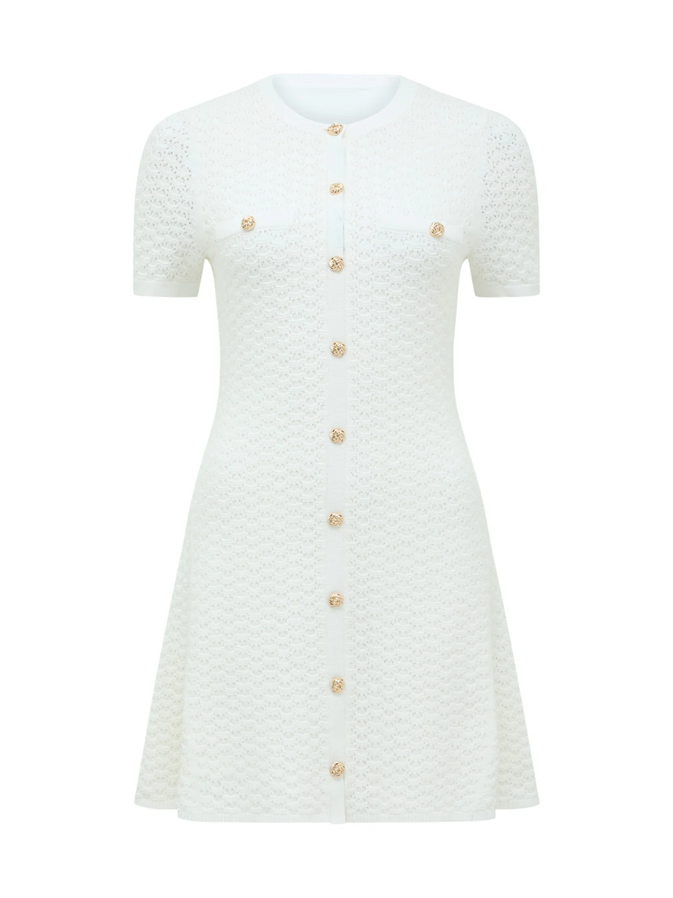 Rosa Stitch Interest Knitted Mini Dress
