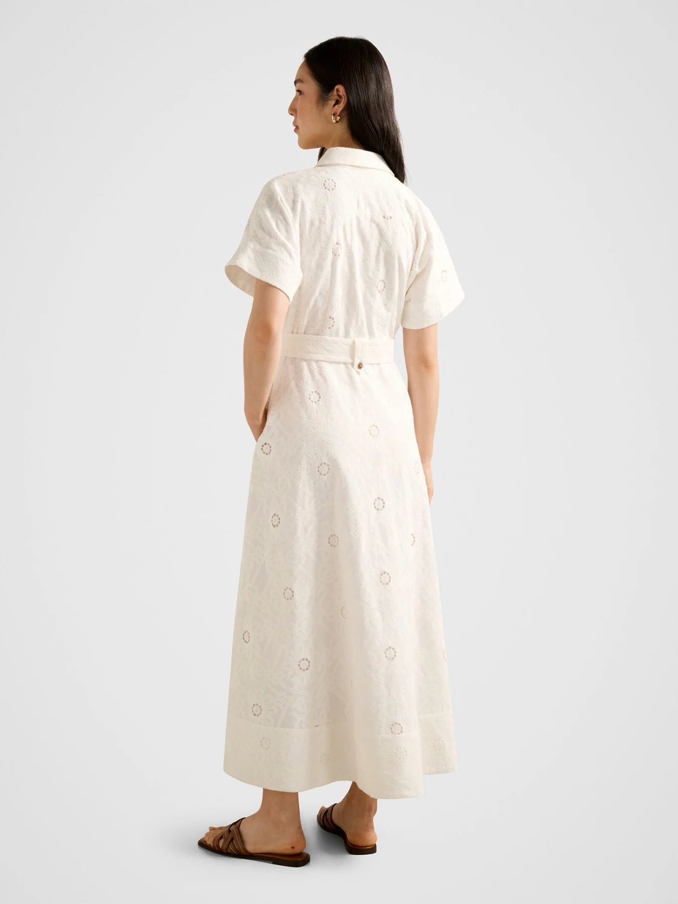 Valeria Broderie Midi Dress White - Image 5