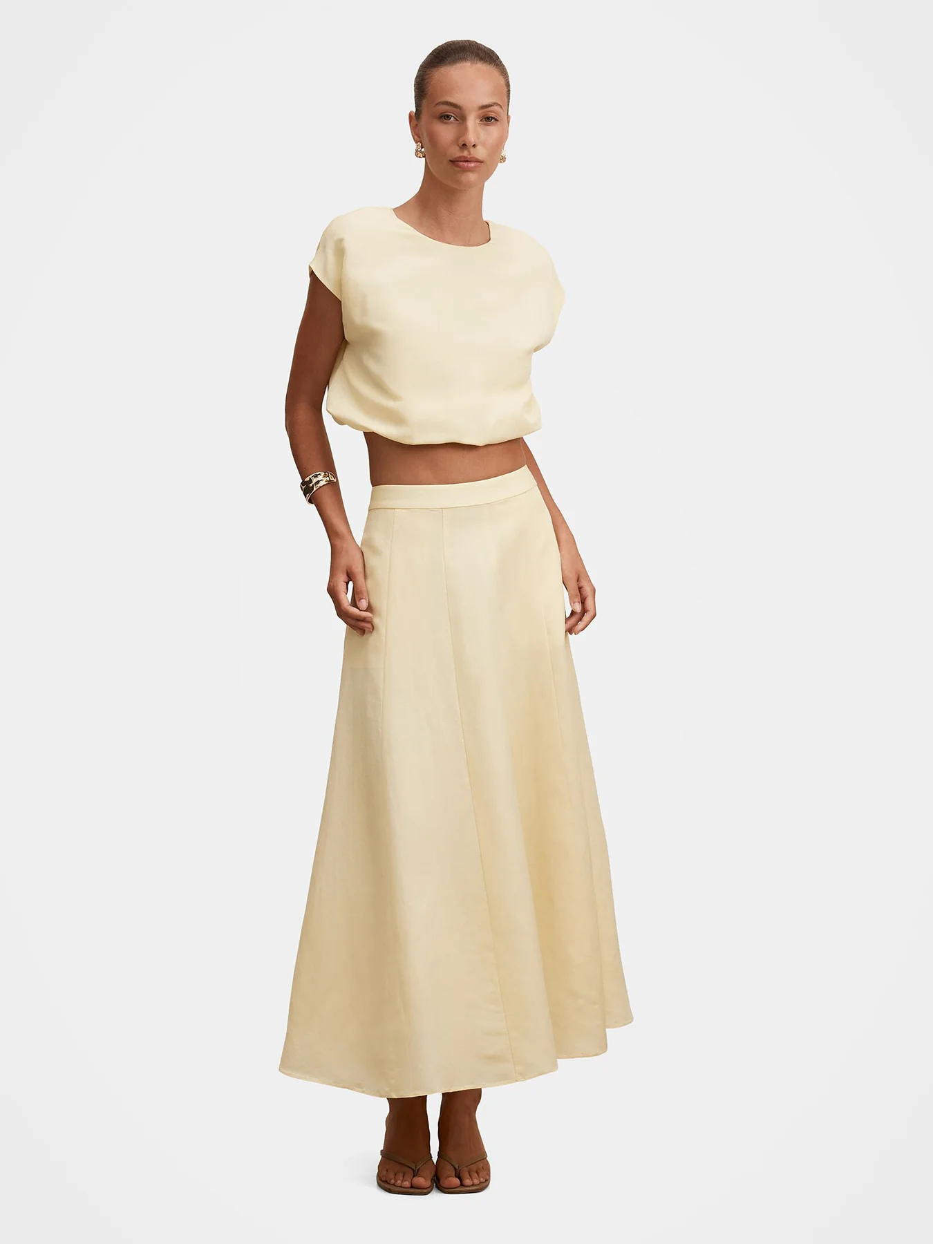 Georgina Bubble Hem Top Yellow - Image 2