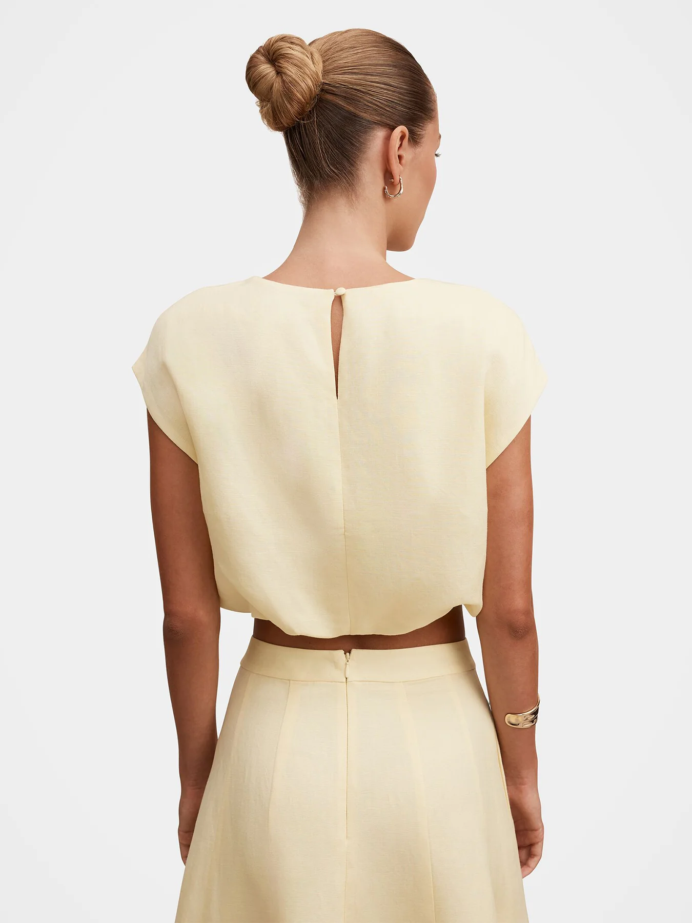 Georgina Bubble Hem Top Yellow - Image 3