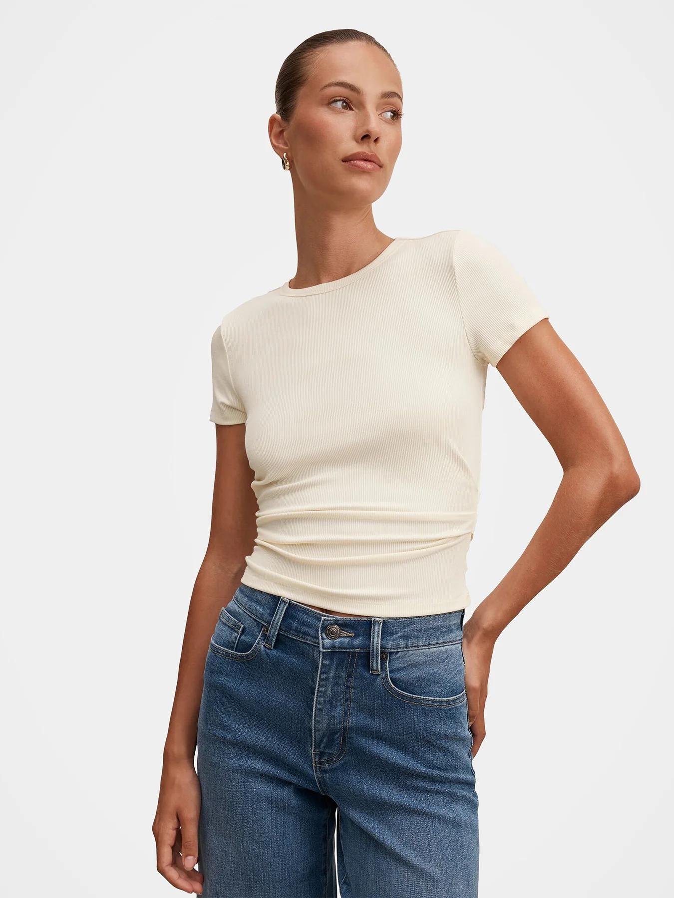 Kelly Tuck Detail T-Shirt Yellow - Image 4