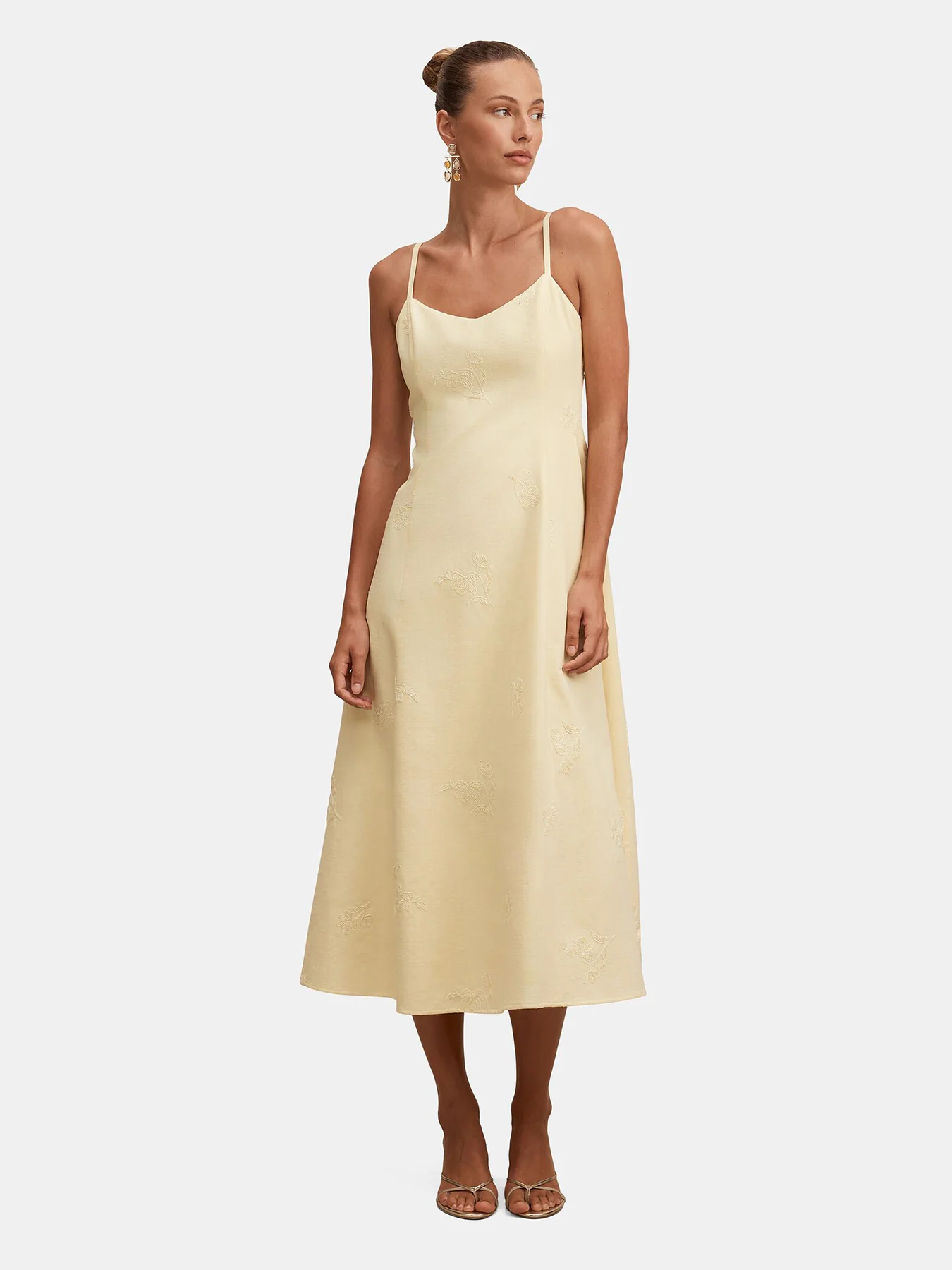 Tiffany Embellished Sequin Midi Dress Yellow - Image 2