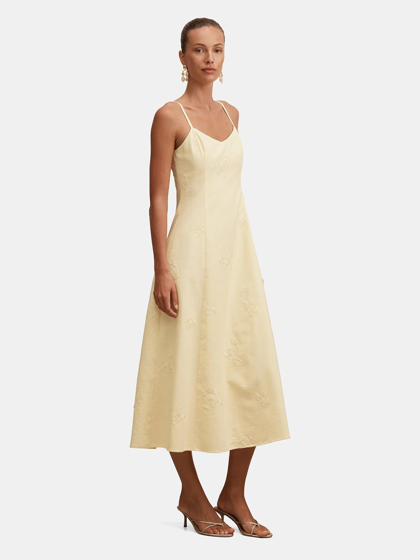 Tiffany Embellished Sequin Midi Dress Yellow - Image 5