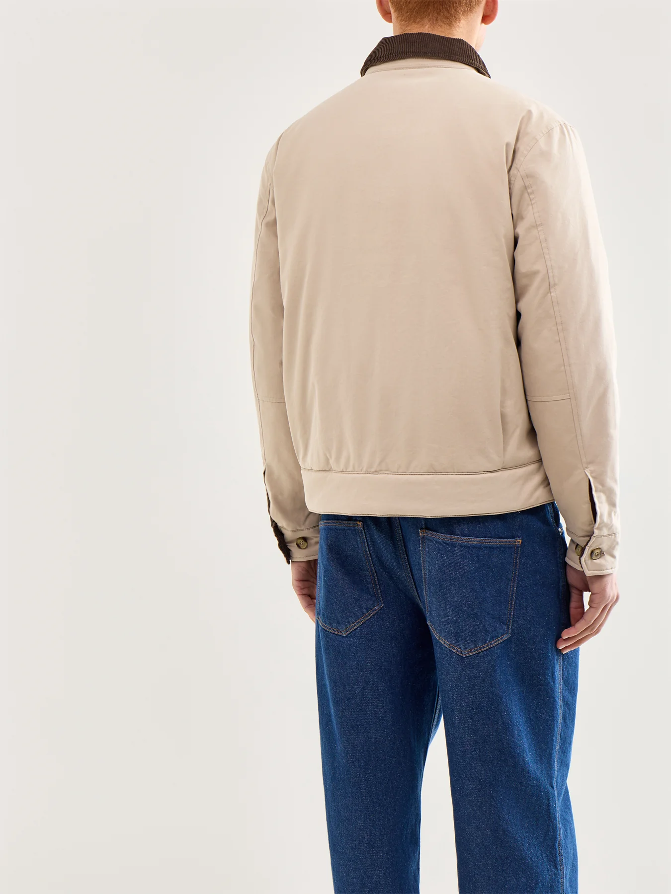 Cotton Caban Jacket Beige - Image 5