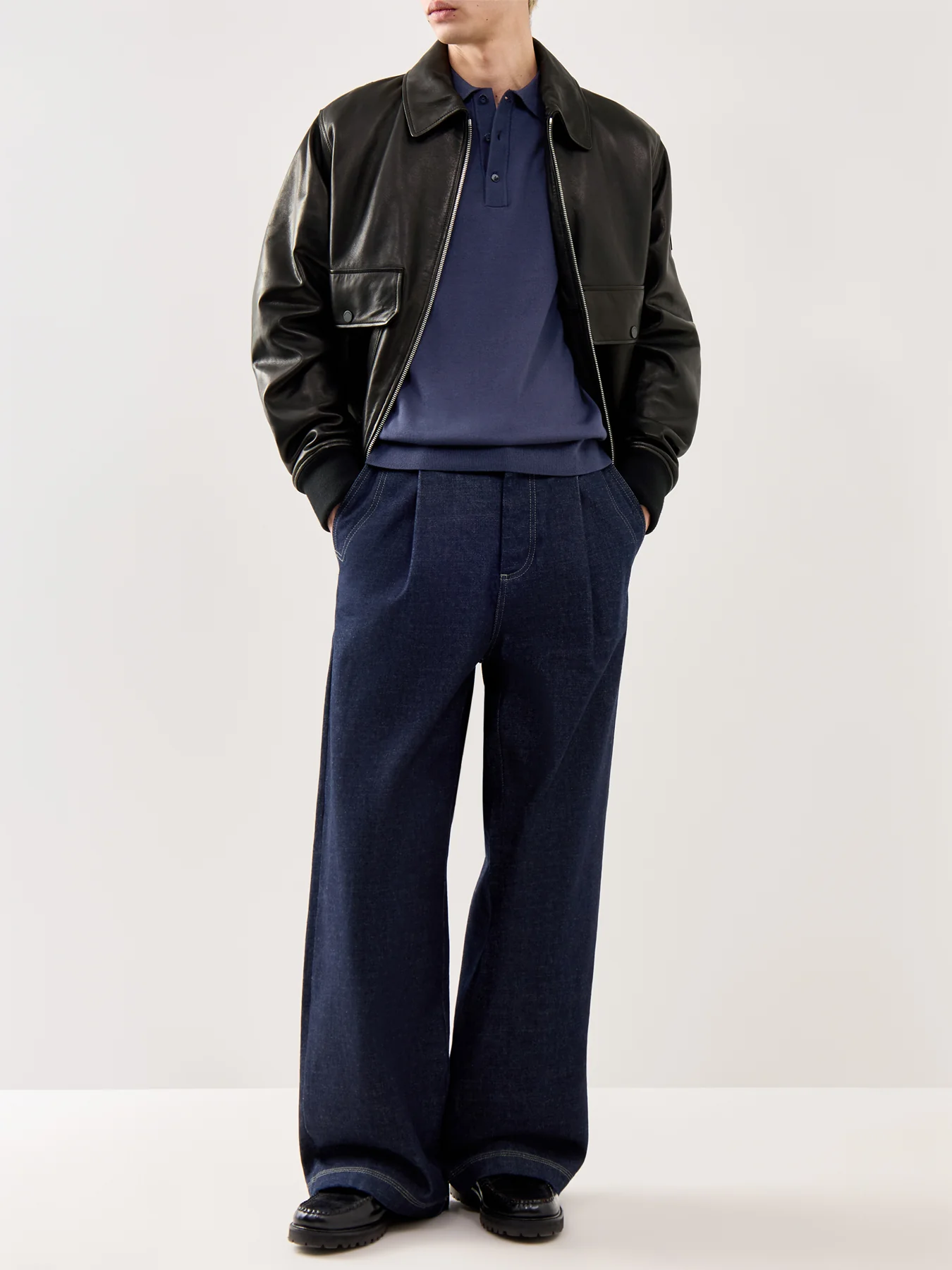 Cotton Knitted Polo Dark Navy - Image 2
