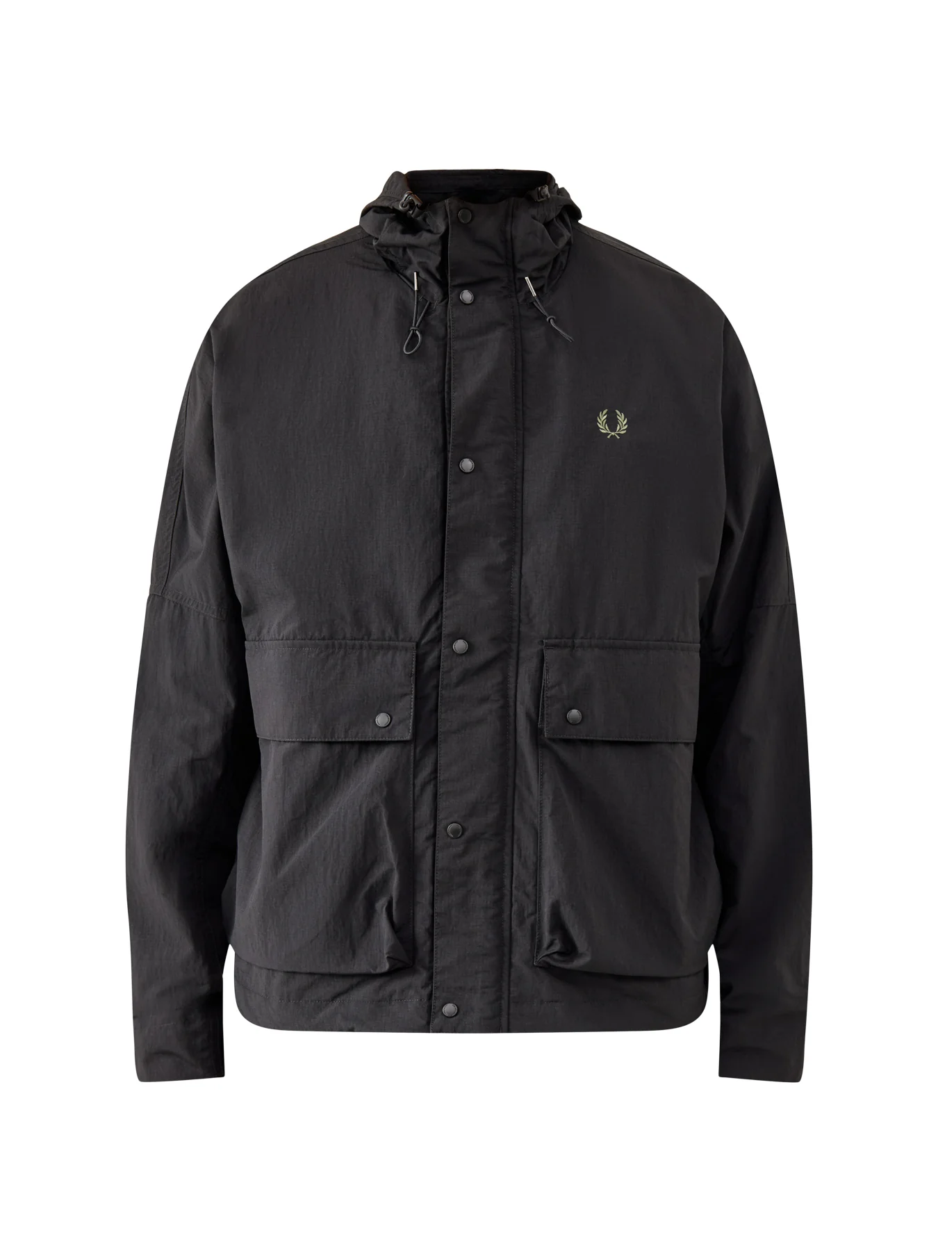 Cropped Ripstop Parka Black