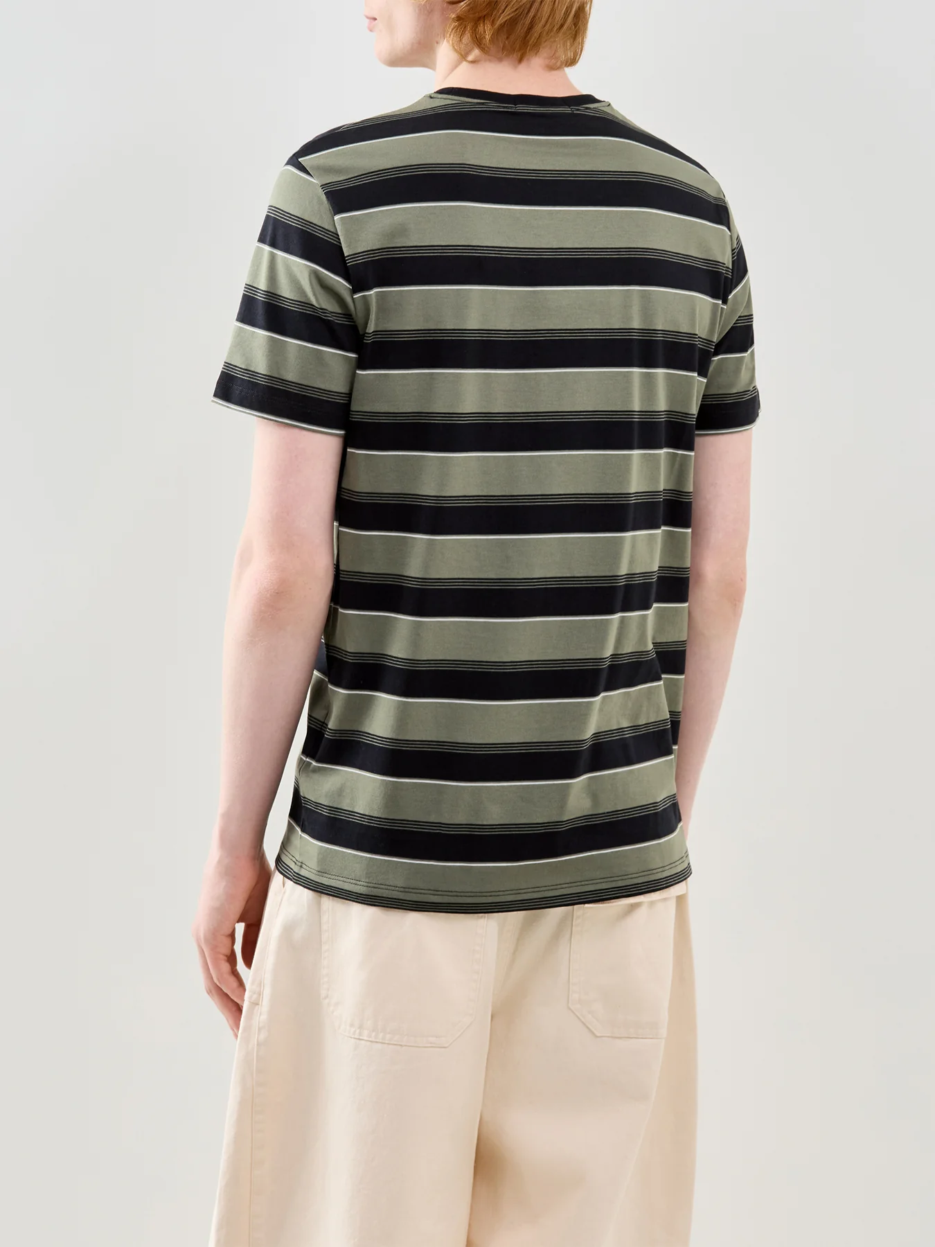 Fine Stripe T-Shirt Black - Image 5