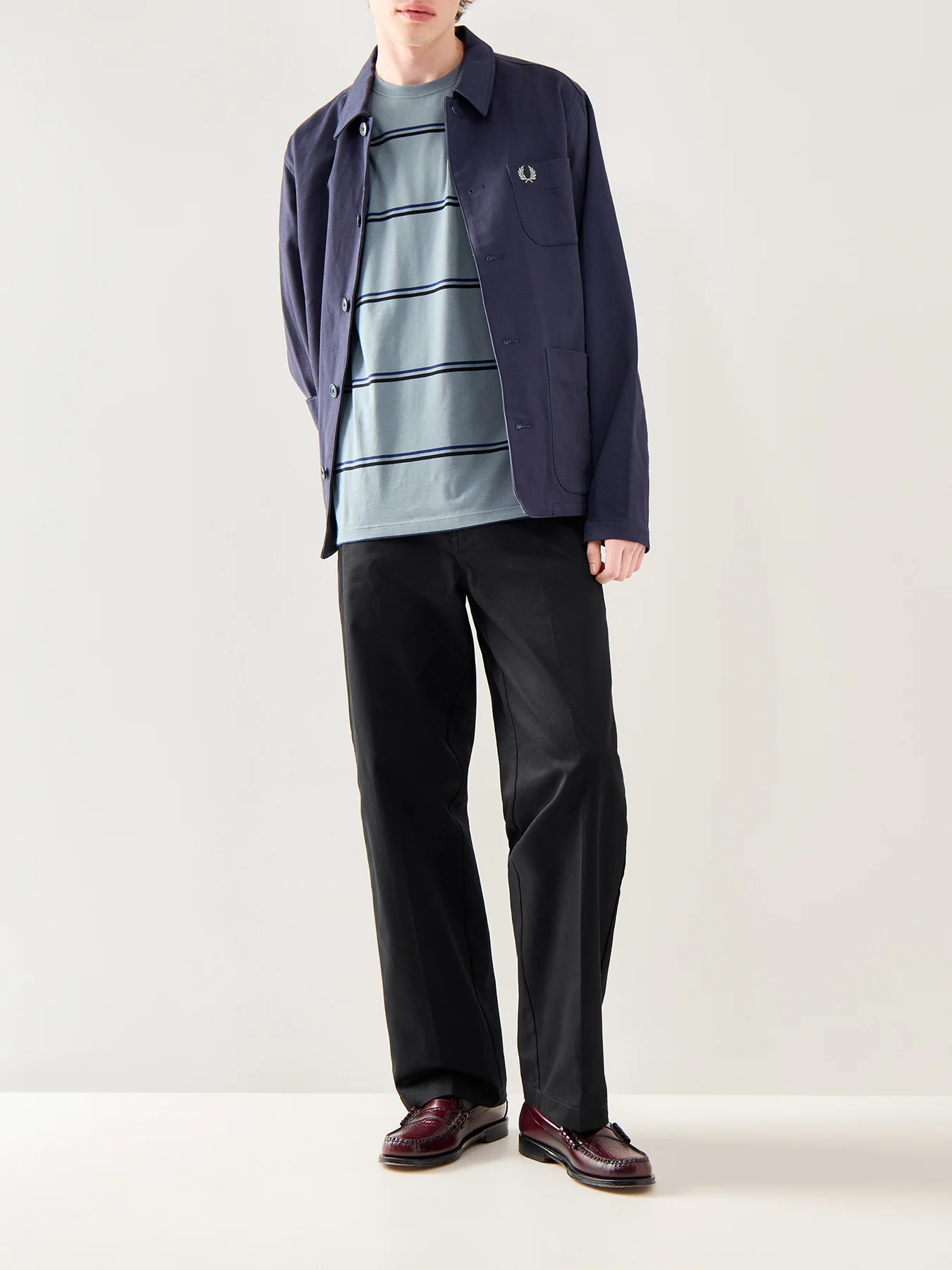 Fine Stripe T-Shirt Blue - Image 2