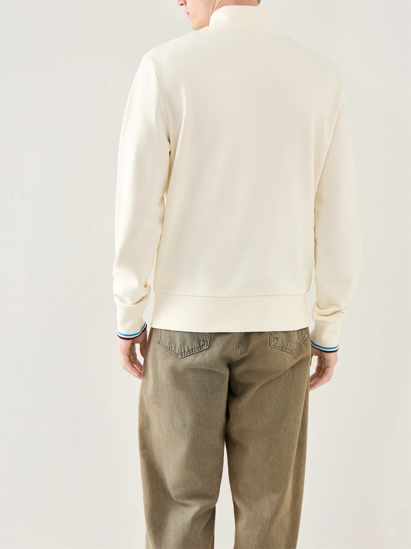 Half Zip Long Sleeves Sweatshirt White - Image 5