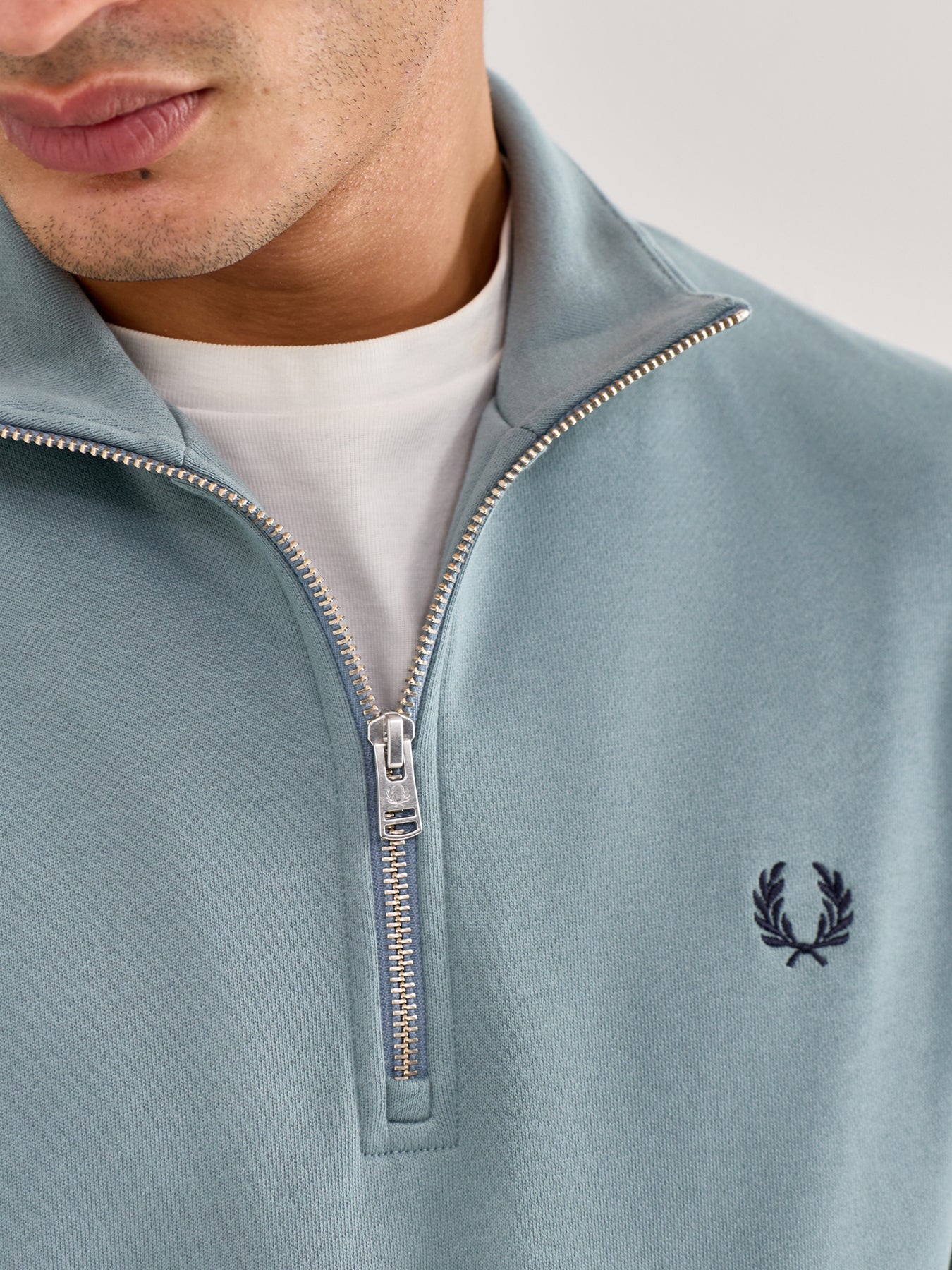 Half Zip Sweatshirt Grey Marl - Image 3