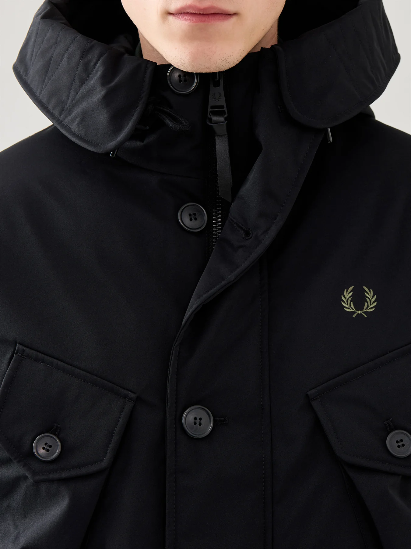 Patch Pocket Puffer Jacket Black - Image 3
