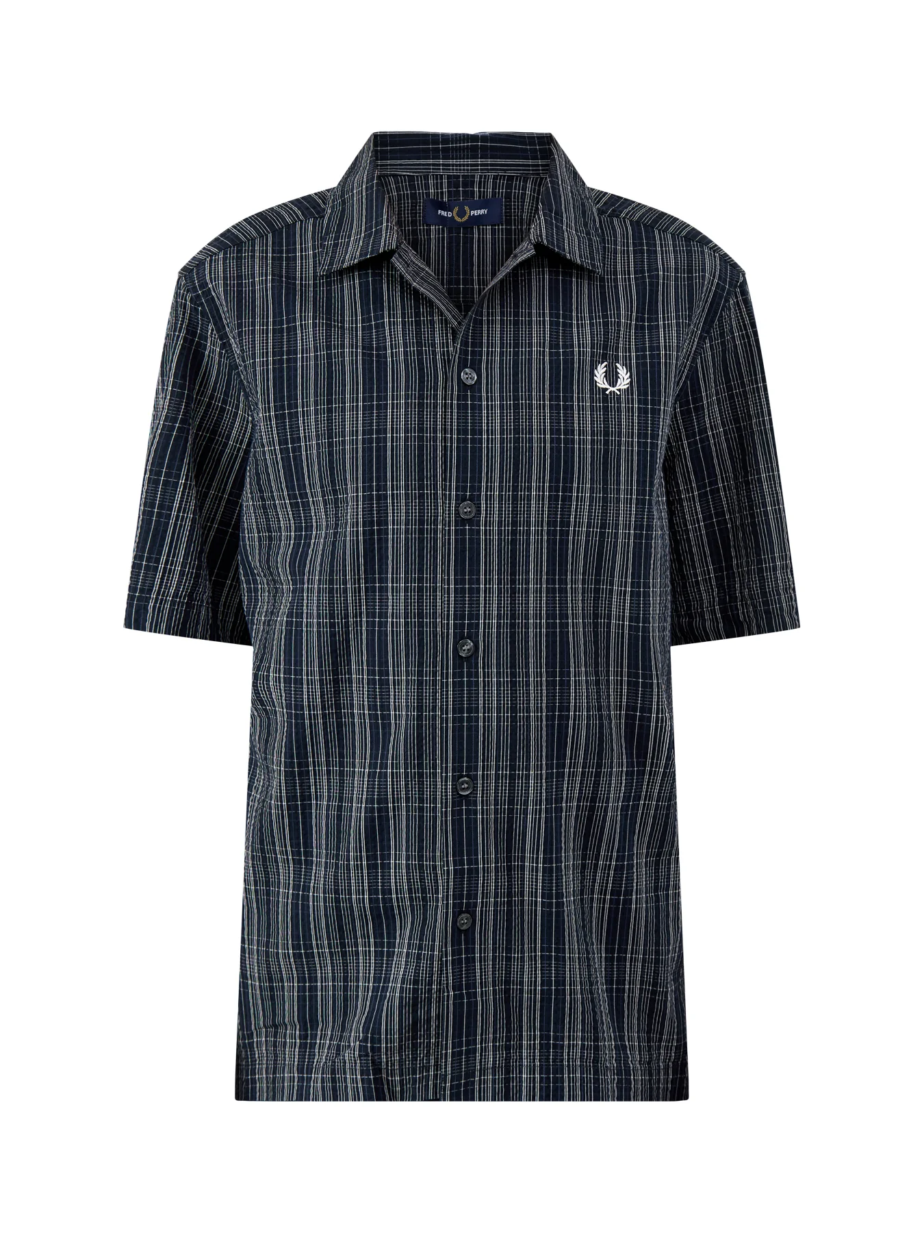 Seersucker Check Short Sleeve Shirt Navy
